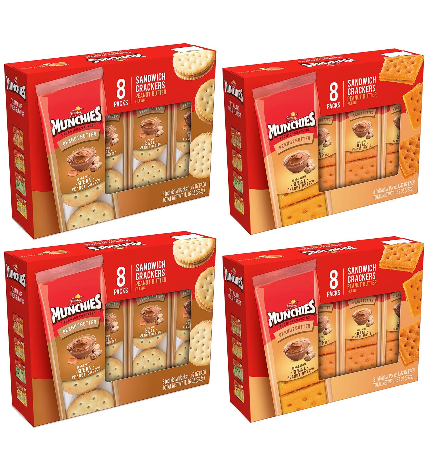 Munchies Sandwich Crackers Peanut Butter Variety Pack - 4 Count - Buy Online on SooperMarket.com
