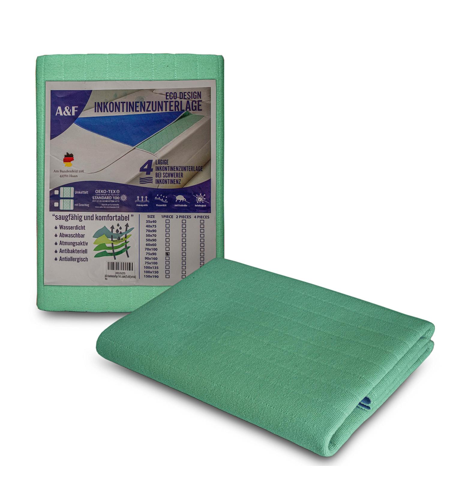 A&F Incontinence Edition 50x90 cm - 4 Layer Hospital Pad 26280ml/m Suction Power Washable Baby Mattress Pad - 1 Pack - Buy Online on SooperMarket.com