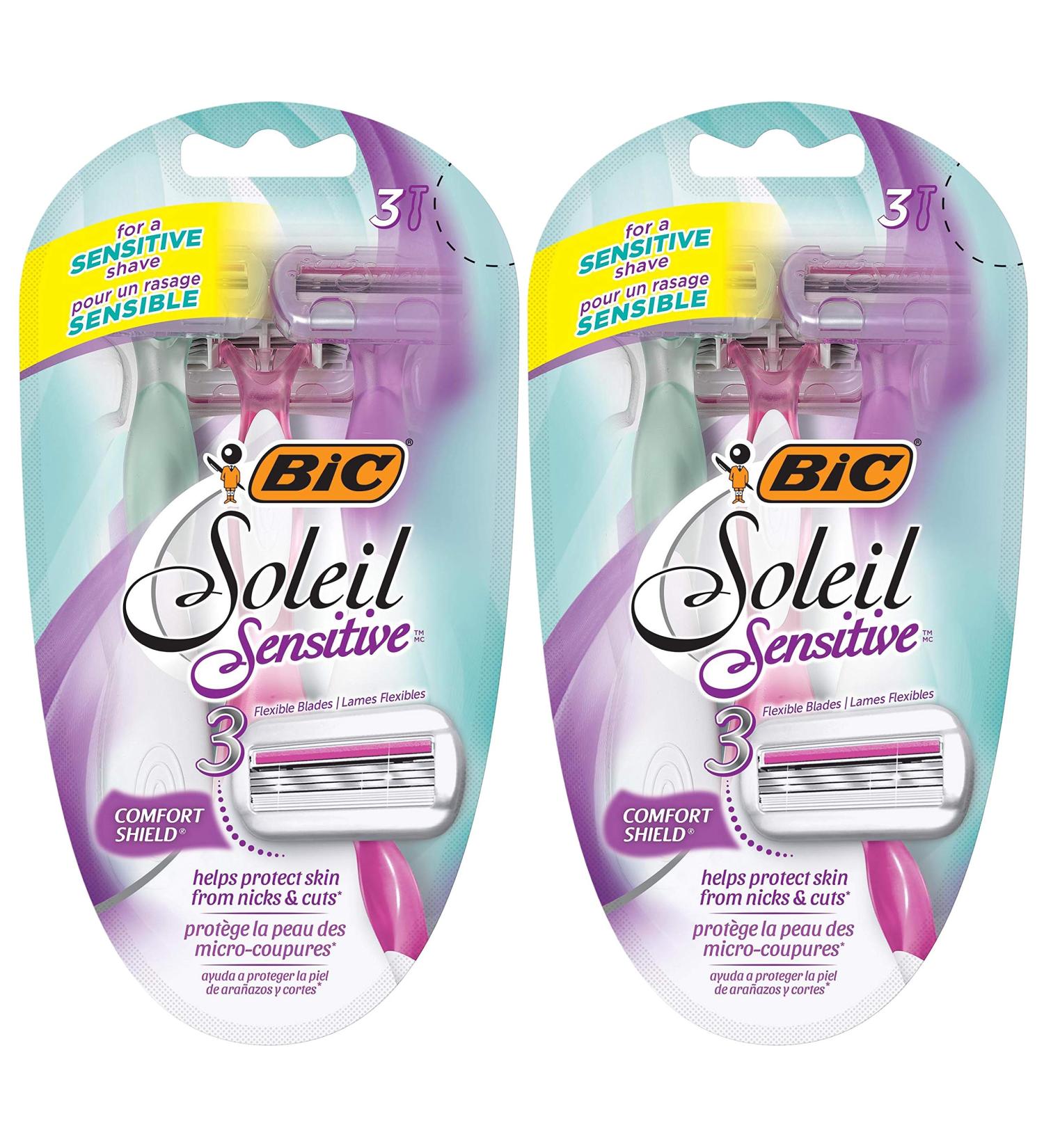 BIC Soleil Sensitive Women's 3-Blade Disposable Razor 6 Razors - Pack of 2 - Buy Online on SooperMarket.com