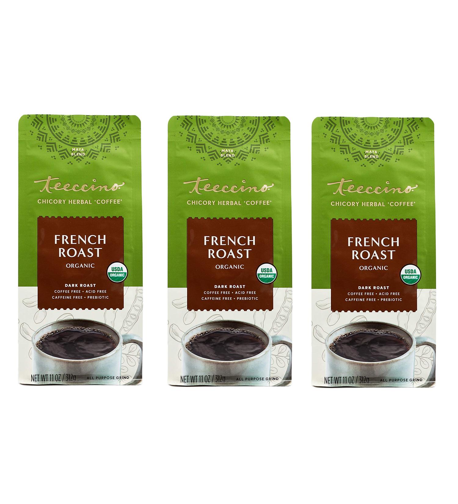 Organic French Roast Teeccino Chicory Herbal Coffee - Caffeine Free | 11 oz - Buy Online on SooperMarket.com