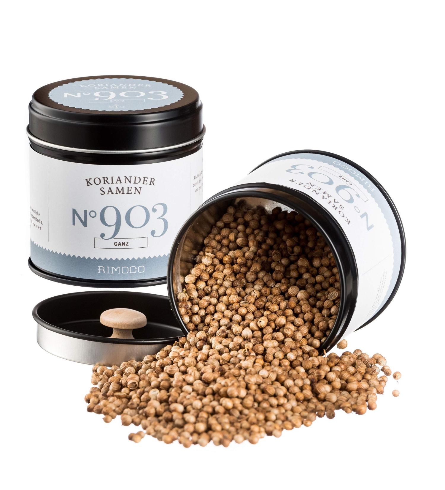 Organic coriander seeds N 903 - whole hearty nutty & fruity in an elegant spice jar with double aroma lid content: 40g