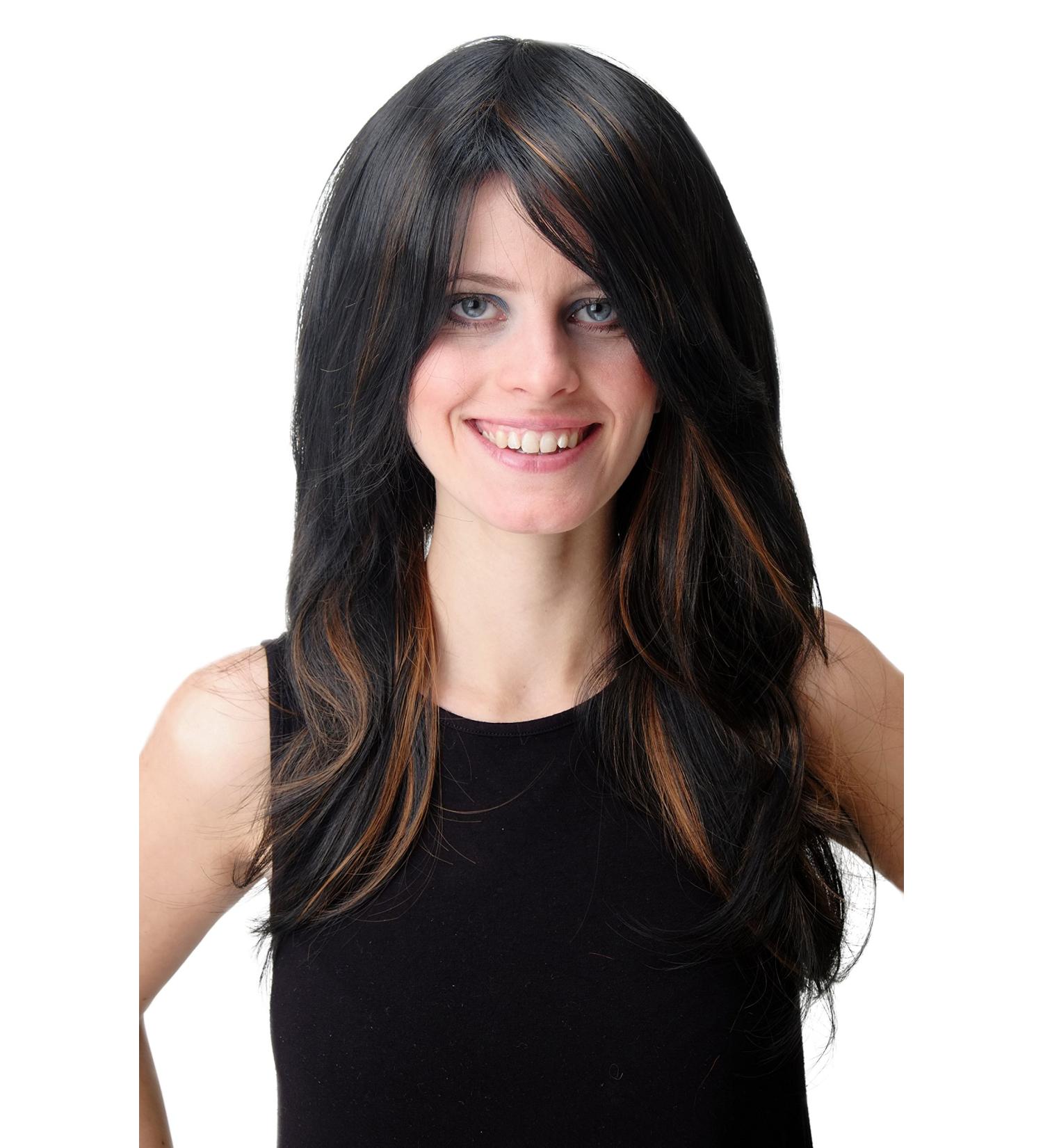 WIG ME UP ZL172-2H30 Long Straight Voluminous Dark Brown Rust Brown Streaked Ladies Wig - International Shipping Available - Buy Online on SooperMarket.com