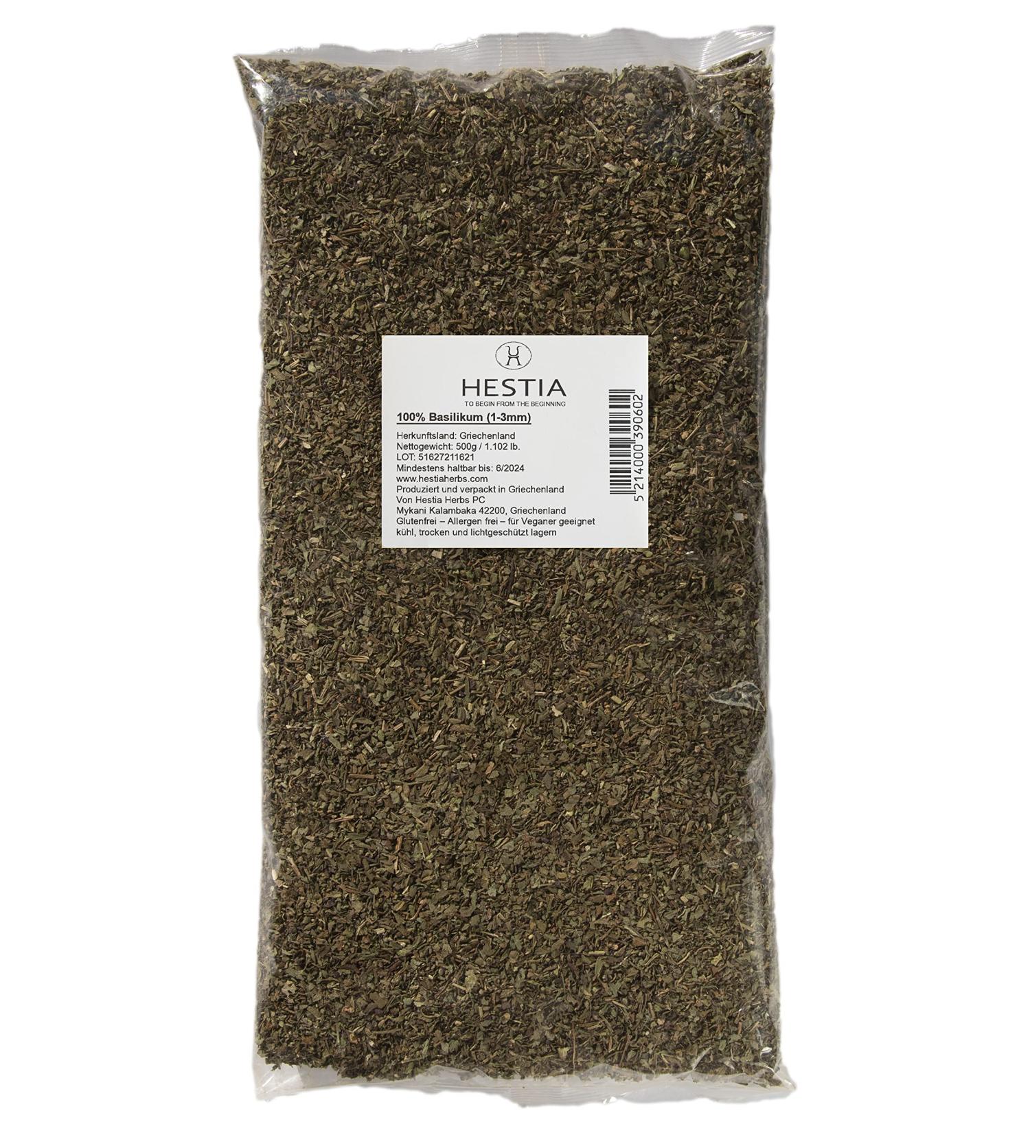 Hestia Herbs Greek Dried Basil 500 g Allergen Free Vegan GMO Free