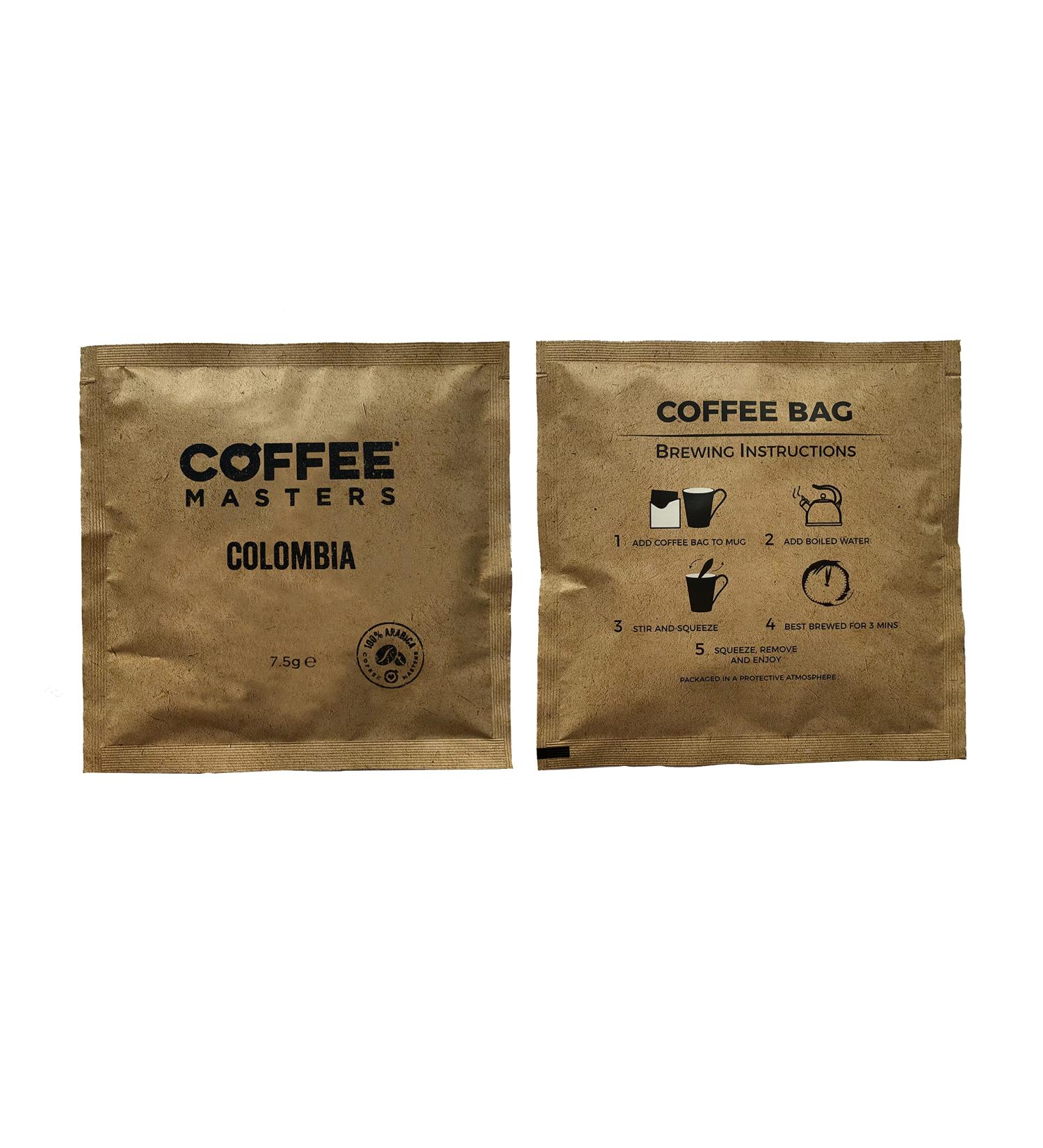 Coffee Masters Colombia Coffee Bags 100 Count - Breakfast Blend | Pack of 1 - Buy Online on SooperMarket.com
