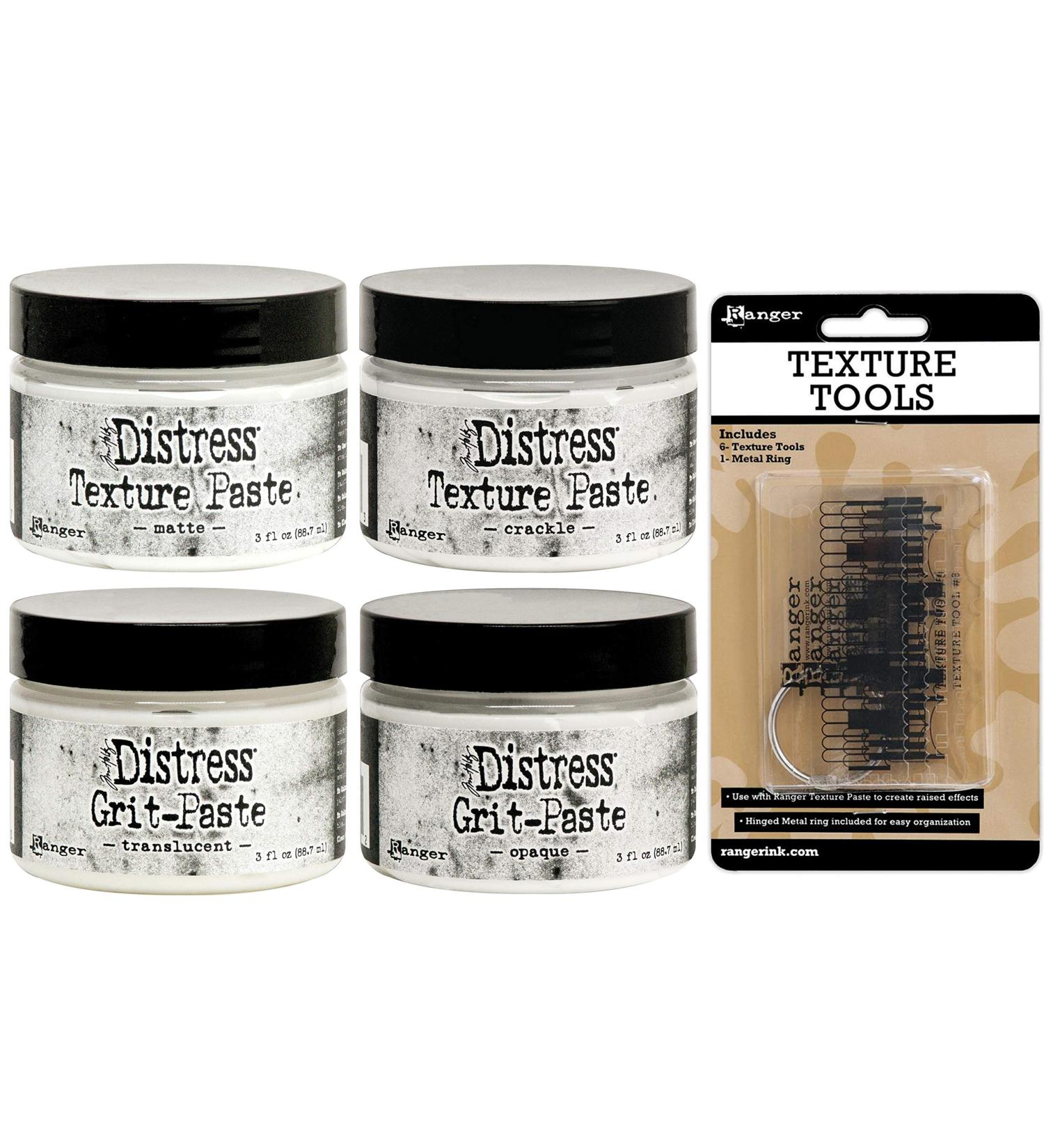 Tim Holtz Distress Mediums 2020 - Texture Pastes  Grit Pastes and Texture Tools - 5 Item Bundle - Buy Online on SooperMarket.com