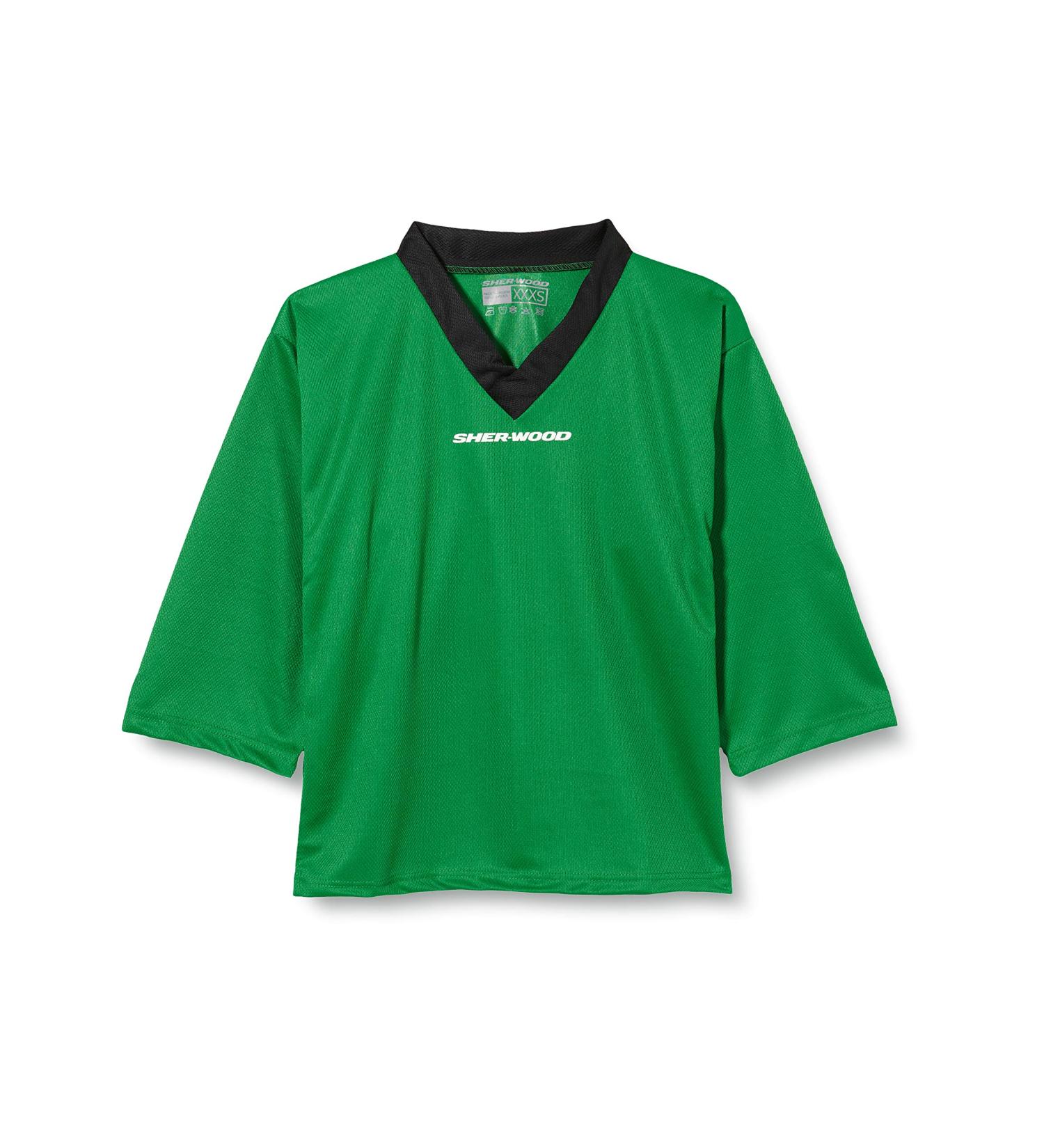Sherwood Junior Ice Hockey Training Jersey | Stylish V-Neck Practice Top for Kids | Perforated Mesh Fabric | Great Fit in 3XS Green - Buy Online on SooperMarket.com