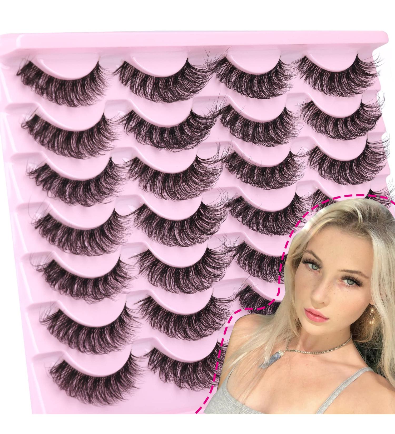 PHKERATA A-17 14 Pairs Pack Natural Cat Eye Mink Lashes | Fluffy Wispy 3D Effect False Eyelashes - Buy Online on SooperMarket.com
