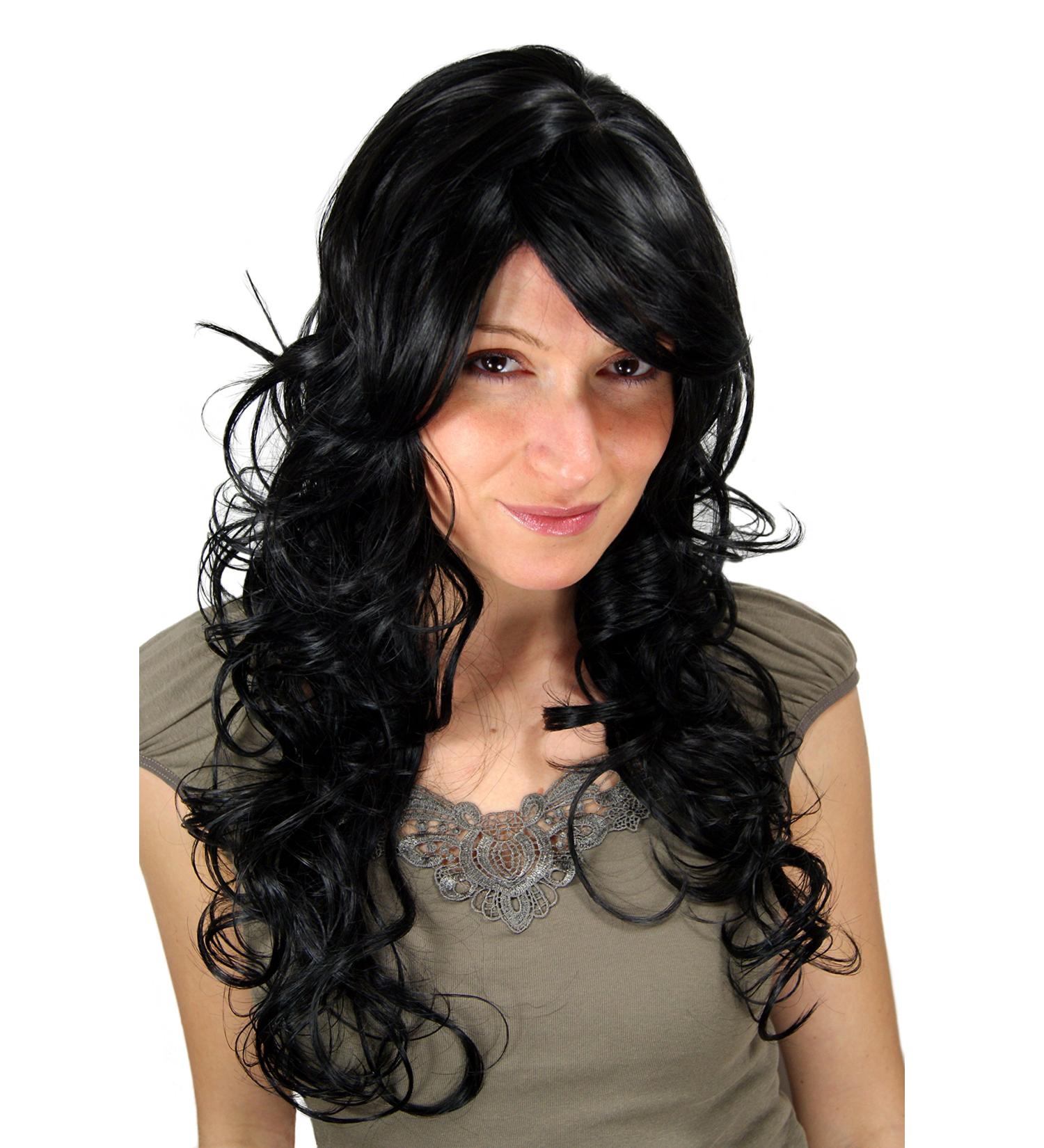 Buy Long Black Wavy Wig 9329-1B - 65 cm | International Shipping Available - Buy Online on SooperMarket.com