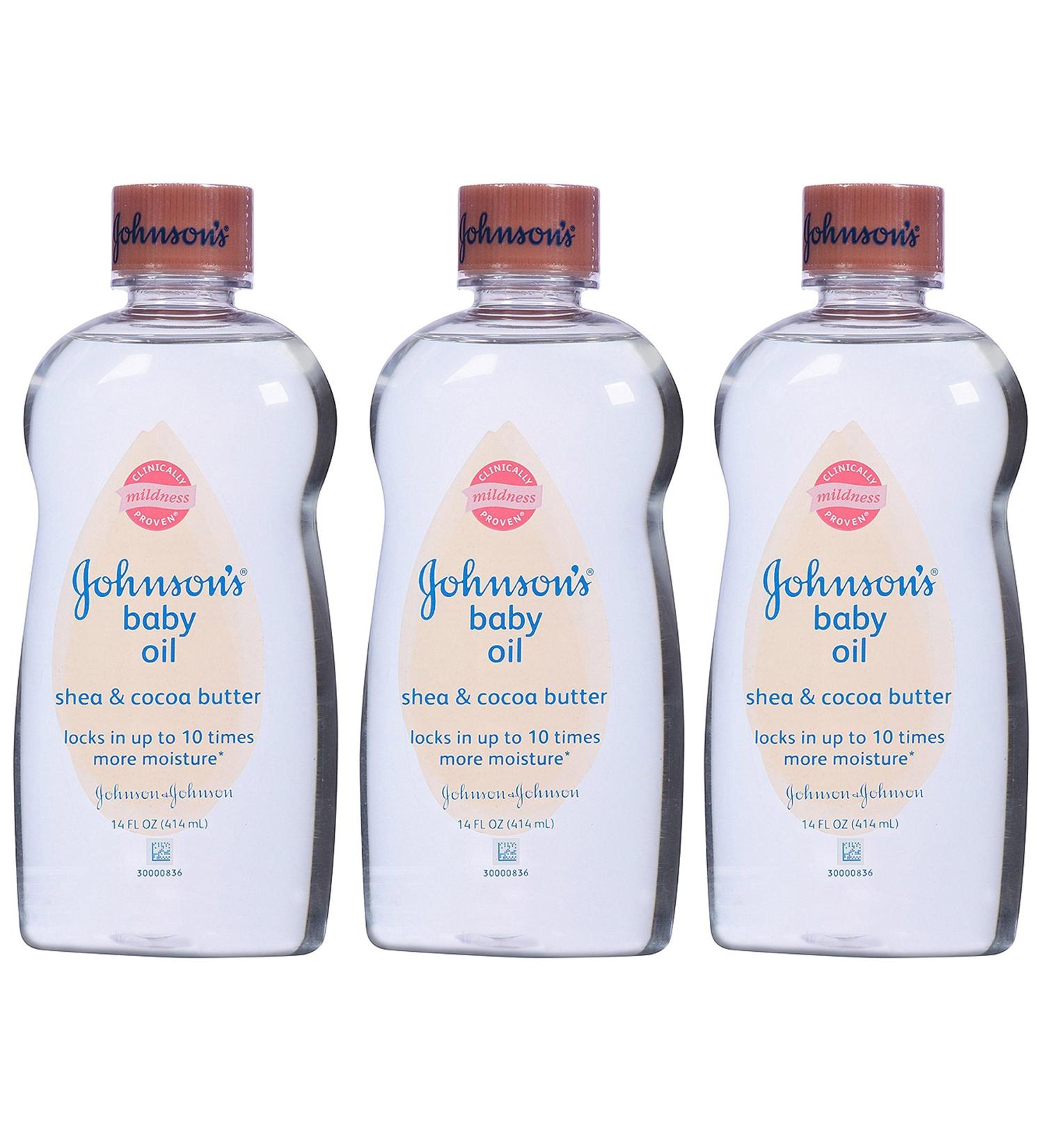 JOHNSON'S Baby Oil Shea & Cocoa Butter 14 oz (Pack of 3)