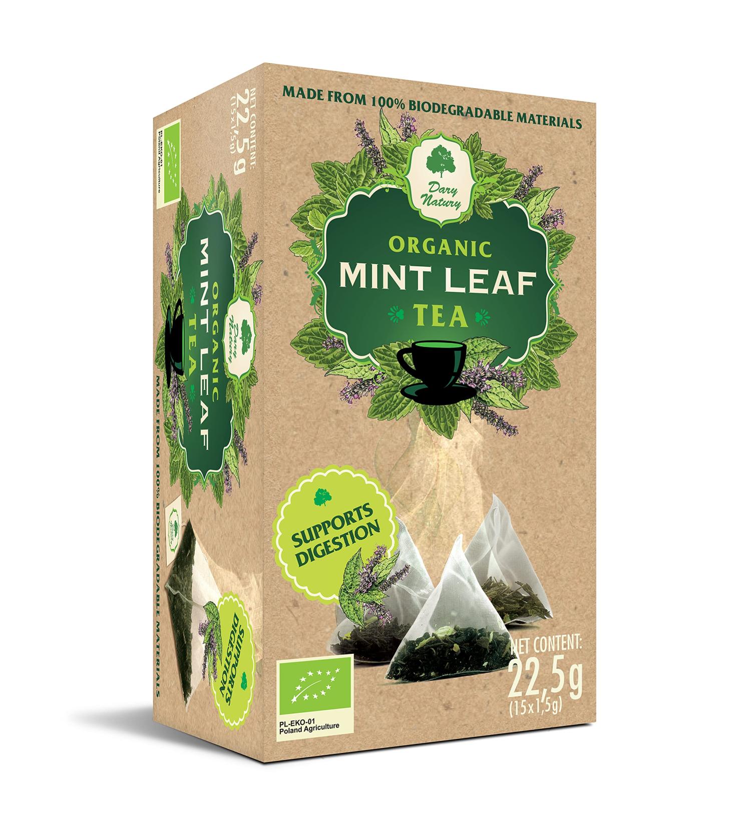 Mint Leaf Organic Tea in piramids biodegradable peppermint (1) - Buy Online on SooperMarket.com