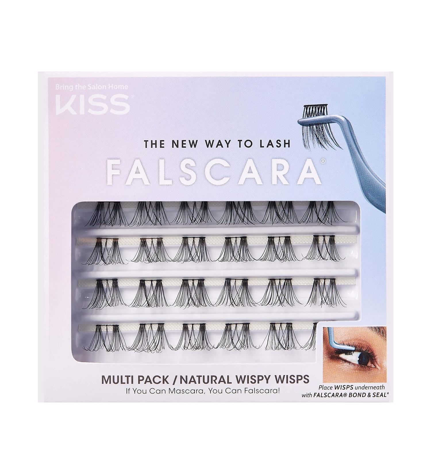KISS Falscara DIY Eyelash Extension Wispy Wisps - 24 Featherlight Synthetic Reusable Mini Lash Clusters for Authentic Extension Look - Buy Online on SooperMarket.com