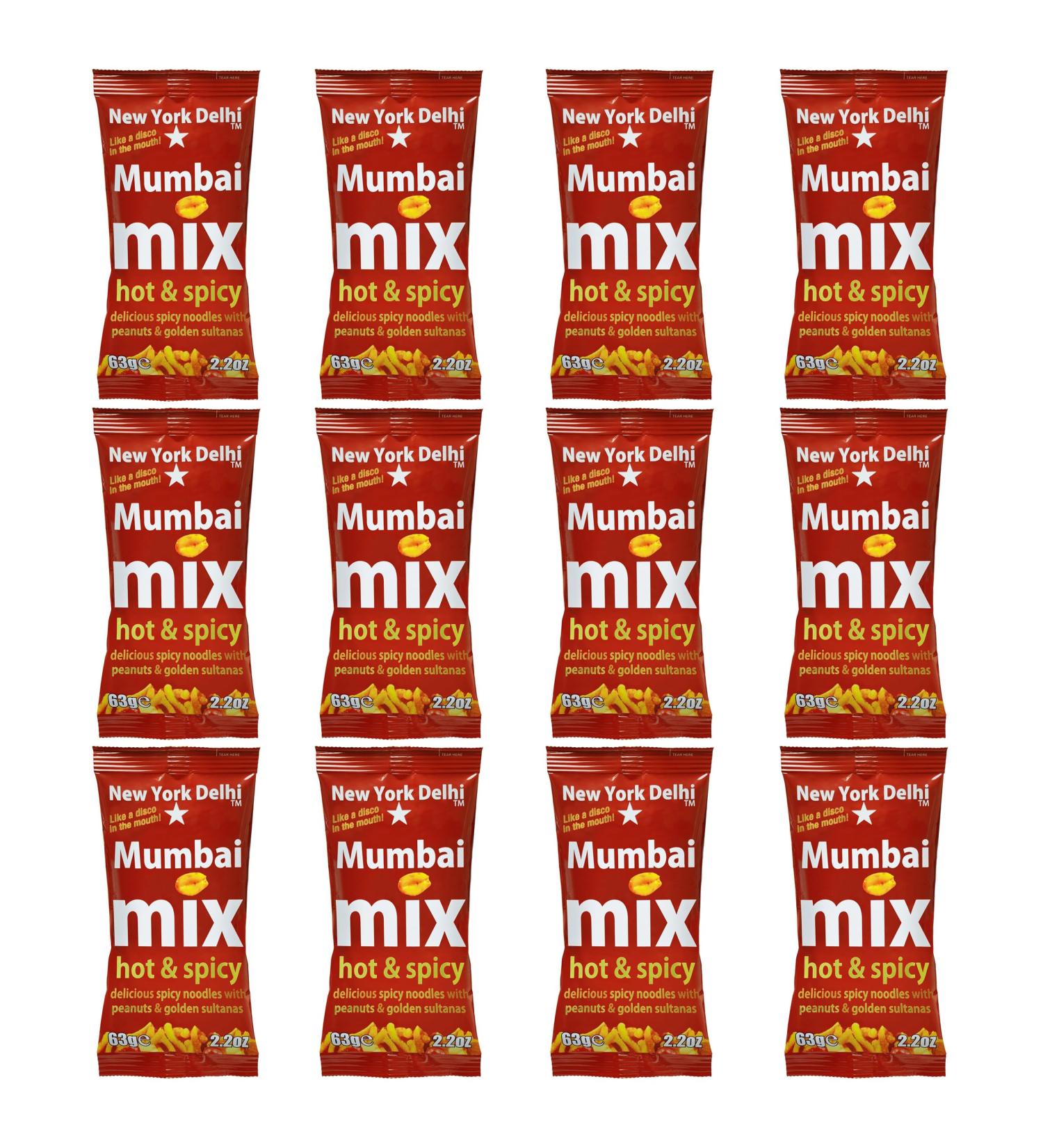 New York Delhi Mumbai Mix (12 x 63g) Spicy noodle snack Bombay Mix  - Buy Online on SooperMarket.com