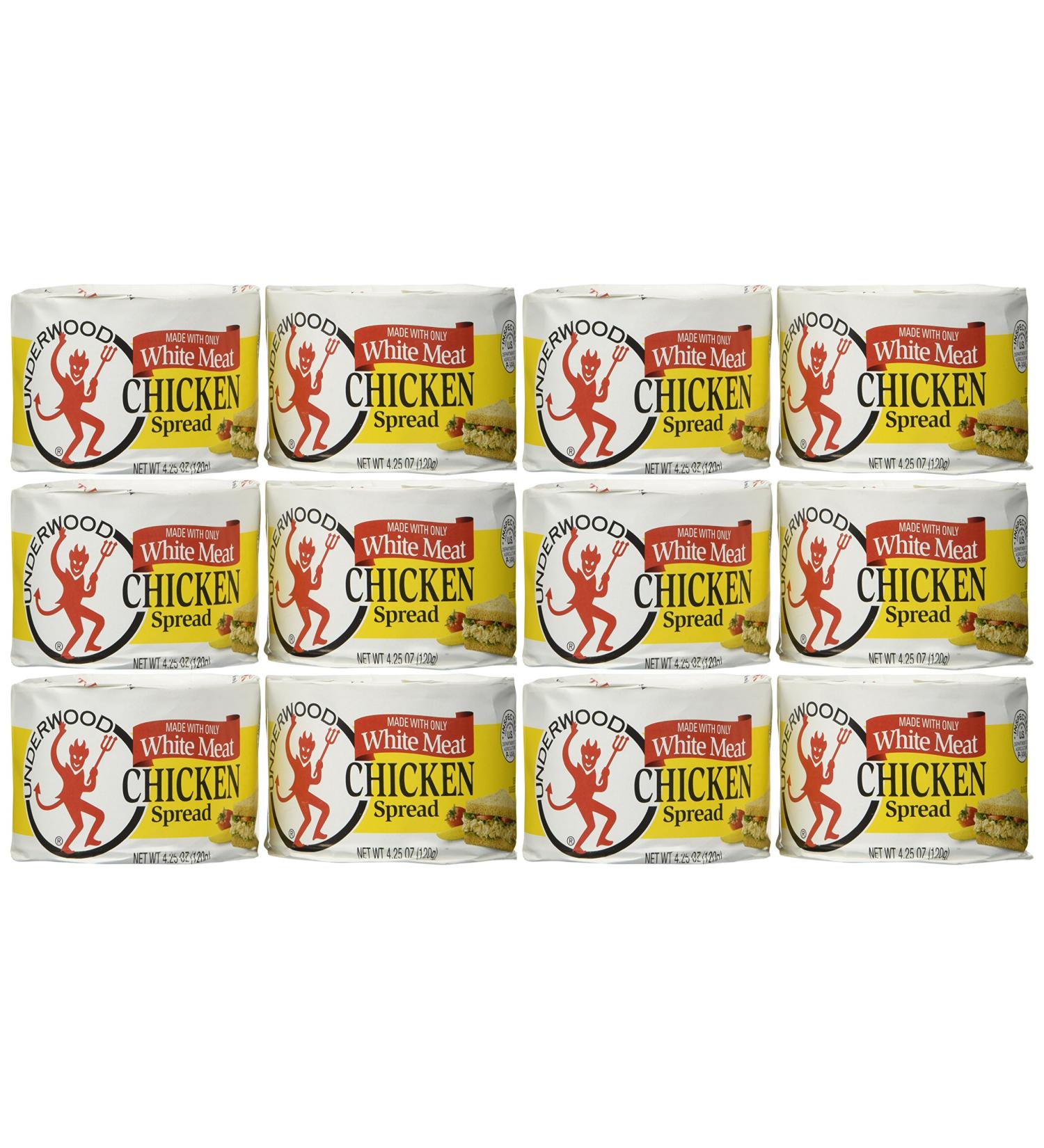 Underwood Chicken Spread 4.25 oz (12 Pack) - Convenient Chicken Spread in Individual Portions - Buy Online on SooperMarket.com