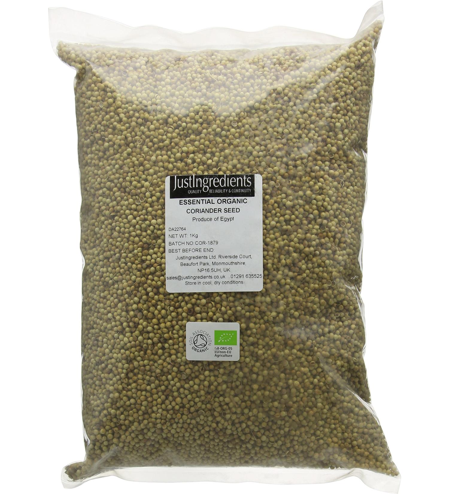 Organic Coriander Seeds 1 kg - JustIngredients Essentials - Buy Online on SooperMarket.com