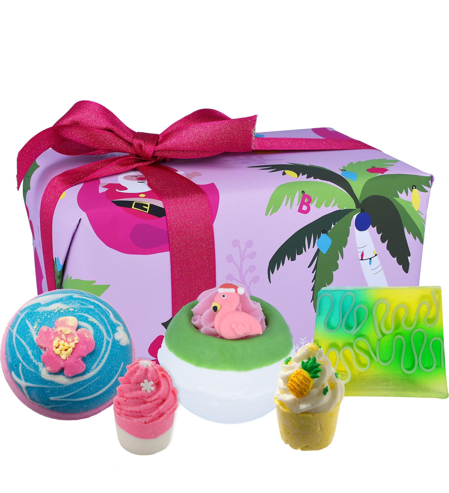 Bomb Cosmetics Christmas Tropicana Gift Pack - 5 Handmade Bath Bombs Melts & Soap Slices | Cruelty-Free Holiday Treats (520g) - Buy Online on SooperMarket.com