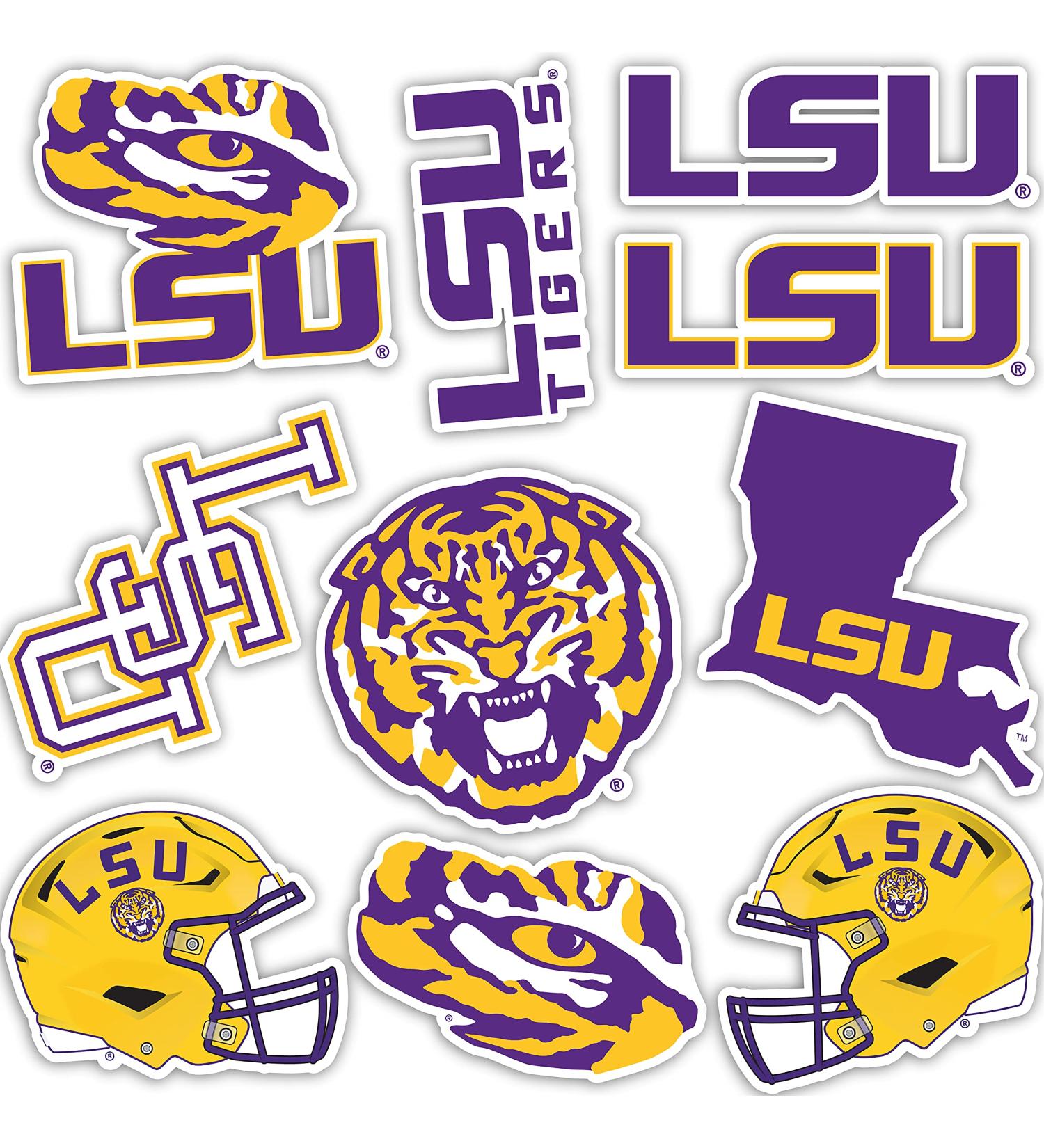 LSU Tigers Geaux State University Vinyl Sticker Decals - Laptop Water Bottle Car Scrapbook - Type 2 - Buy Online on SooperMarket.com