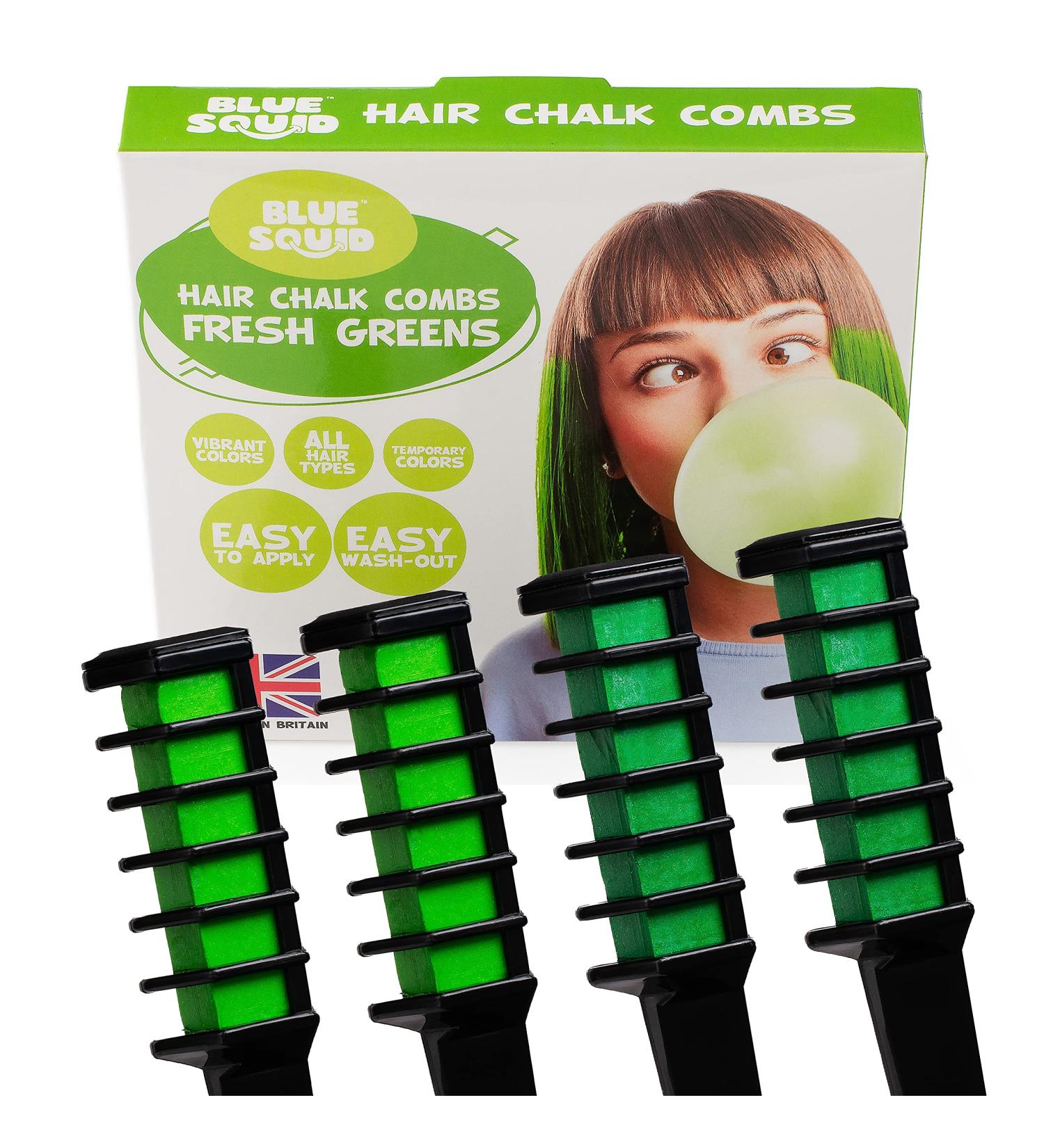 Blue Squid Haircover for Girls - 4 Pack Green Temporary Hair Color Combs | Washable & Perfect Gift Ideas for Teenage Girls - Buy Online on SooperMarket.com