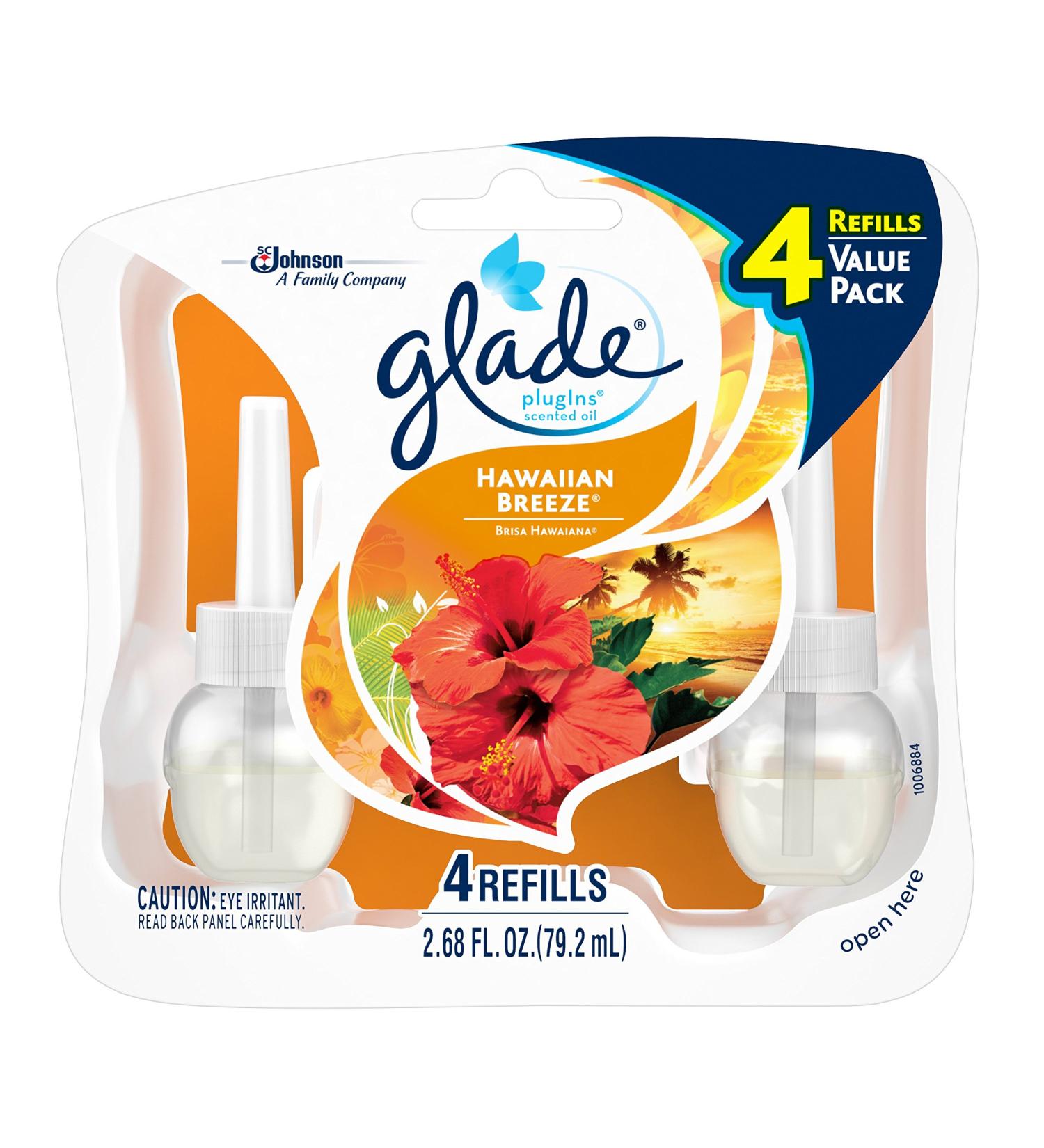 Glade Plugins Scented Oil Air Freshener Hawaiian Breeze 4 count 2.68 Fluid Ounce - Buy Online on SooperMarket.com