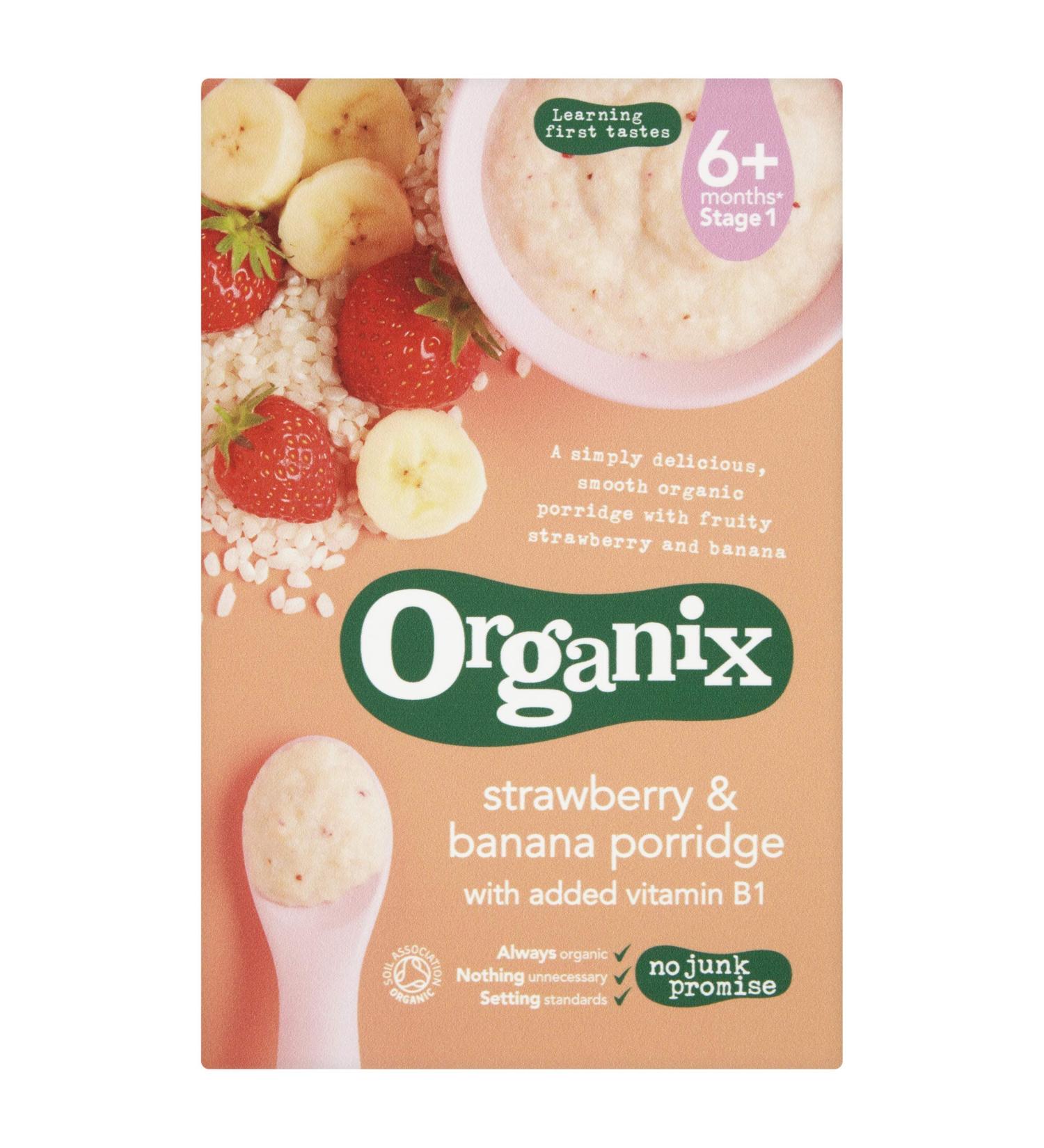 Organix Strawberry & Banana Porridge 120g - Organic Baby Breakfast Option - Buy Online on SooperMarket.com