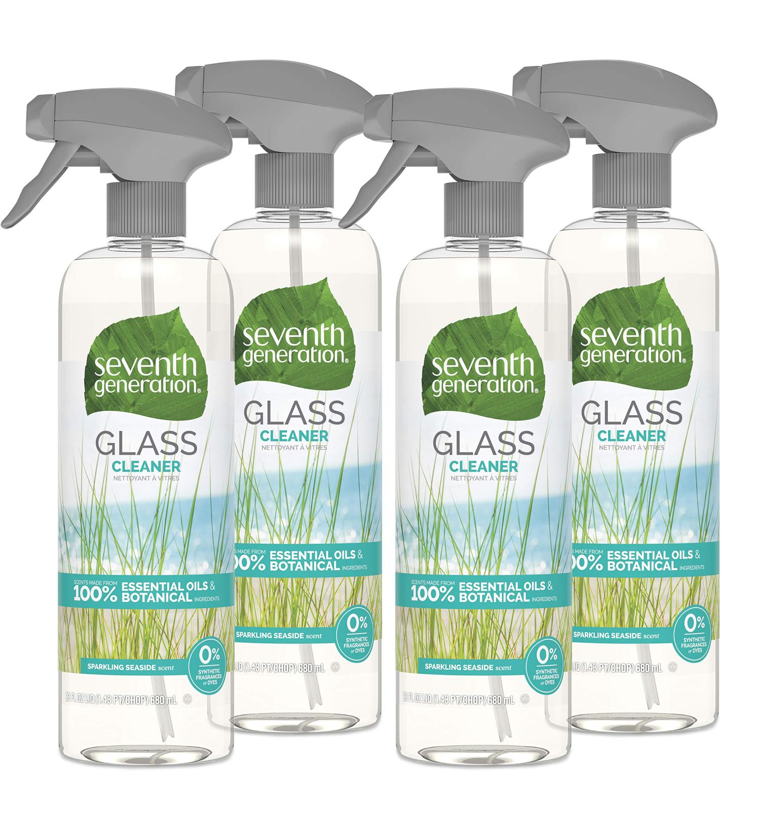 Seventh Generation Biodegradable Glass Cleaner 23 oz (Pack of 4) | Sparkling Seaside Scent - Buy Online on SooperMarket.com