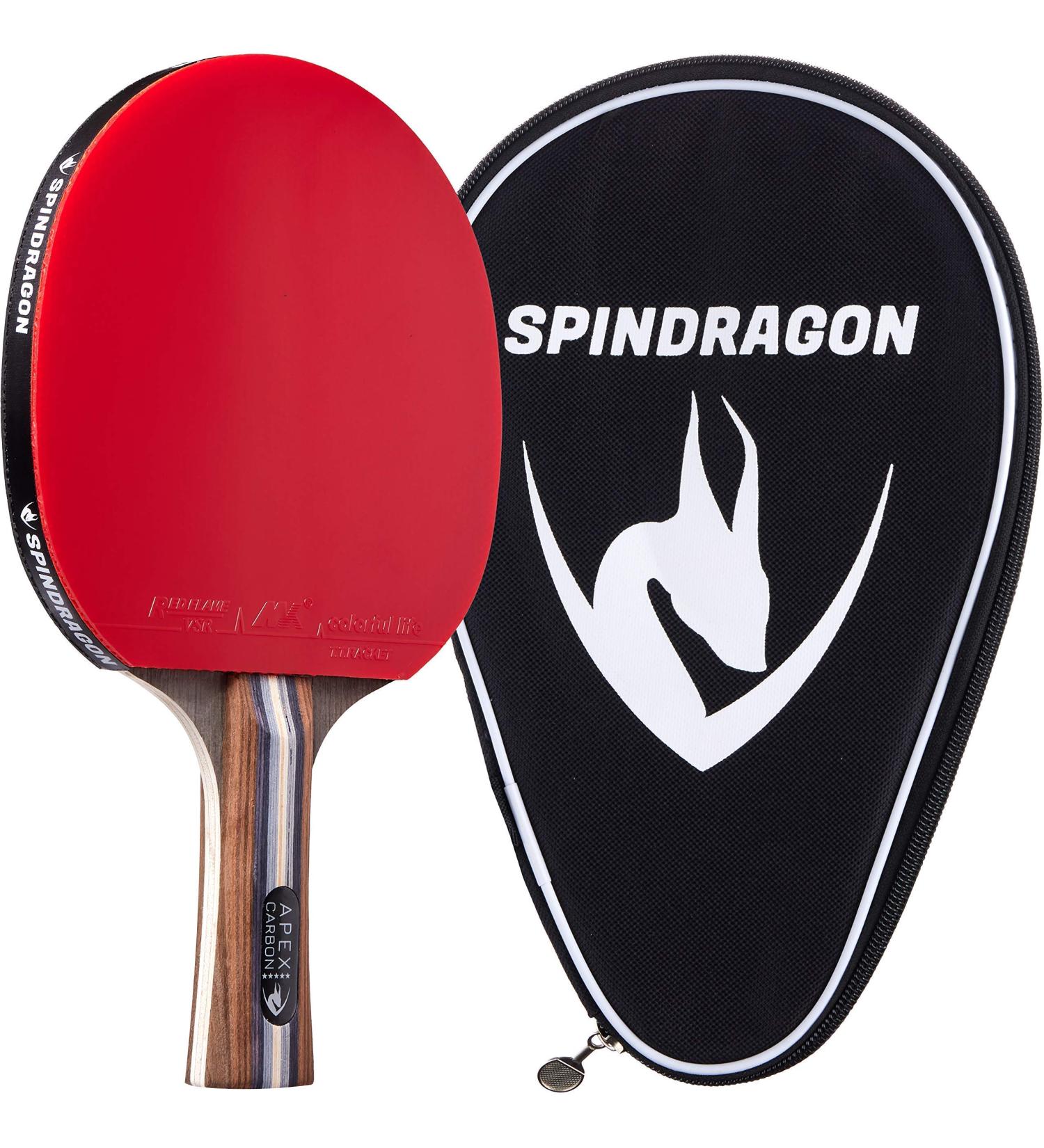 Spindragon Apex Carbon Professional Ping Pong Paddle - Dual Offensive Rubber & Carry Case - Enhance Your Game & Win Matches - Buy Online on SooperMarket.com