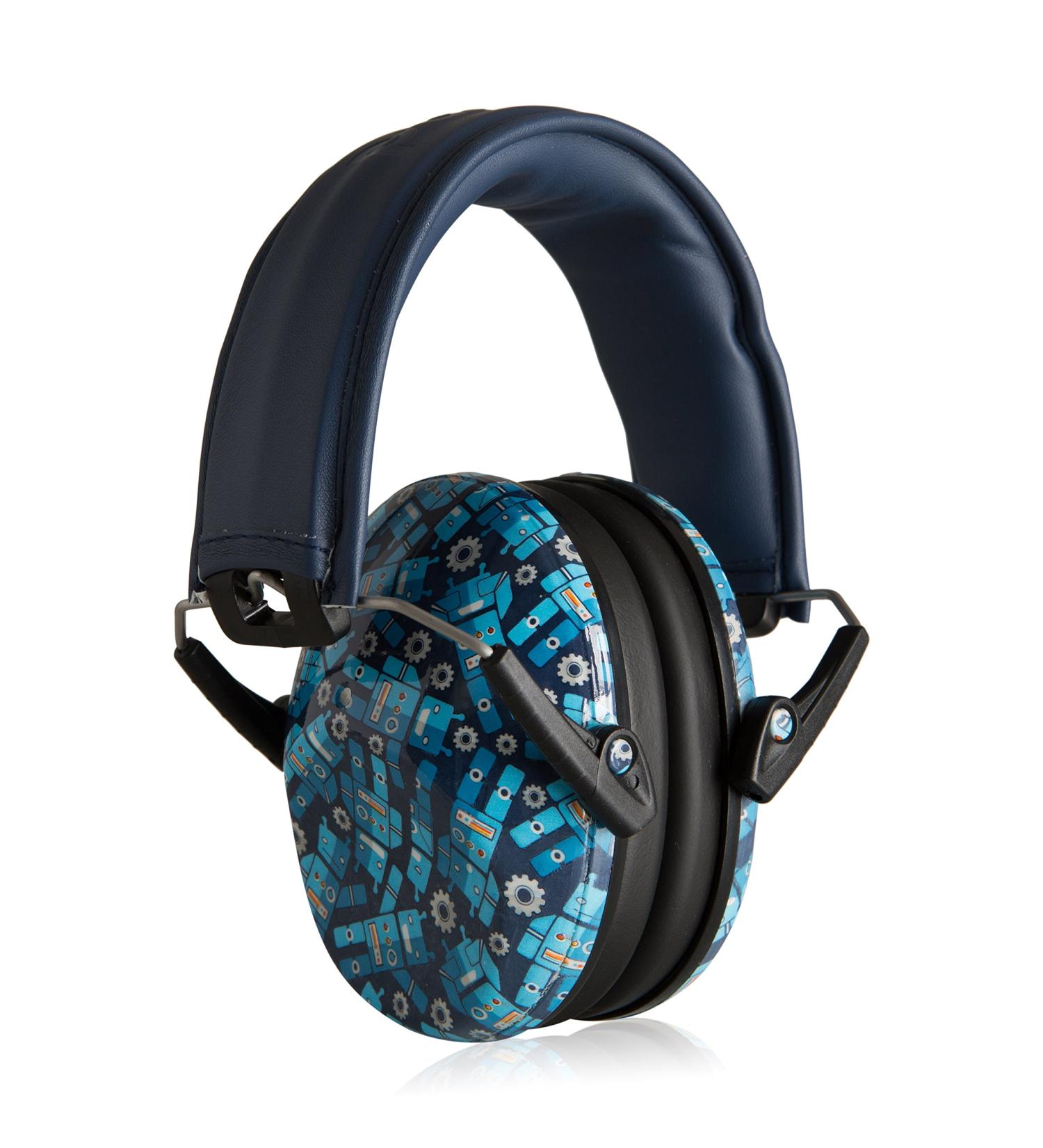Muted Designer Hearing Protection for Infants & Kids - Adjustable Children's Ear Muffs from Toddler to Teen One Size Robot Blue - Buy Online on SooperMarket.com