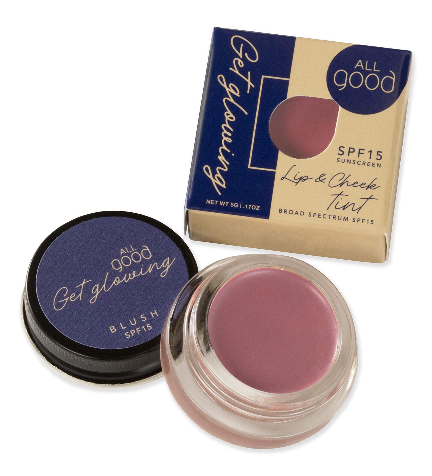 All Good Get Glowing Lip & Cheek Tint - SPF 15 Vegan Mineral Face Makeup Blush - Buy Online on SooperMarket.com