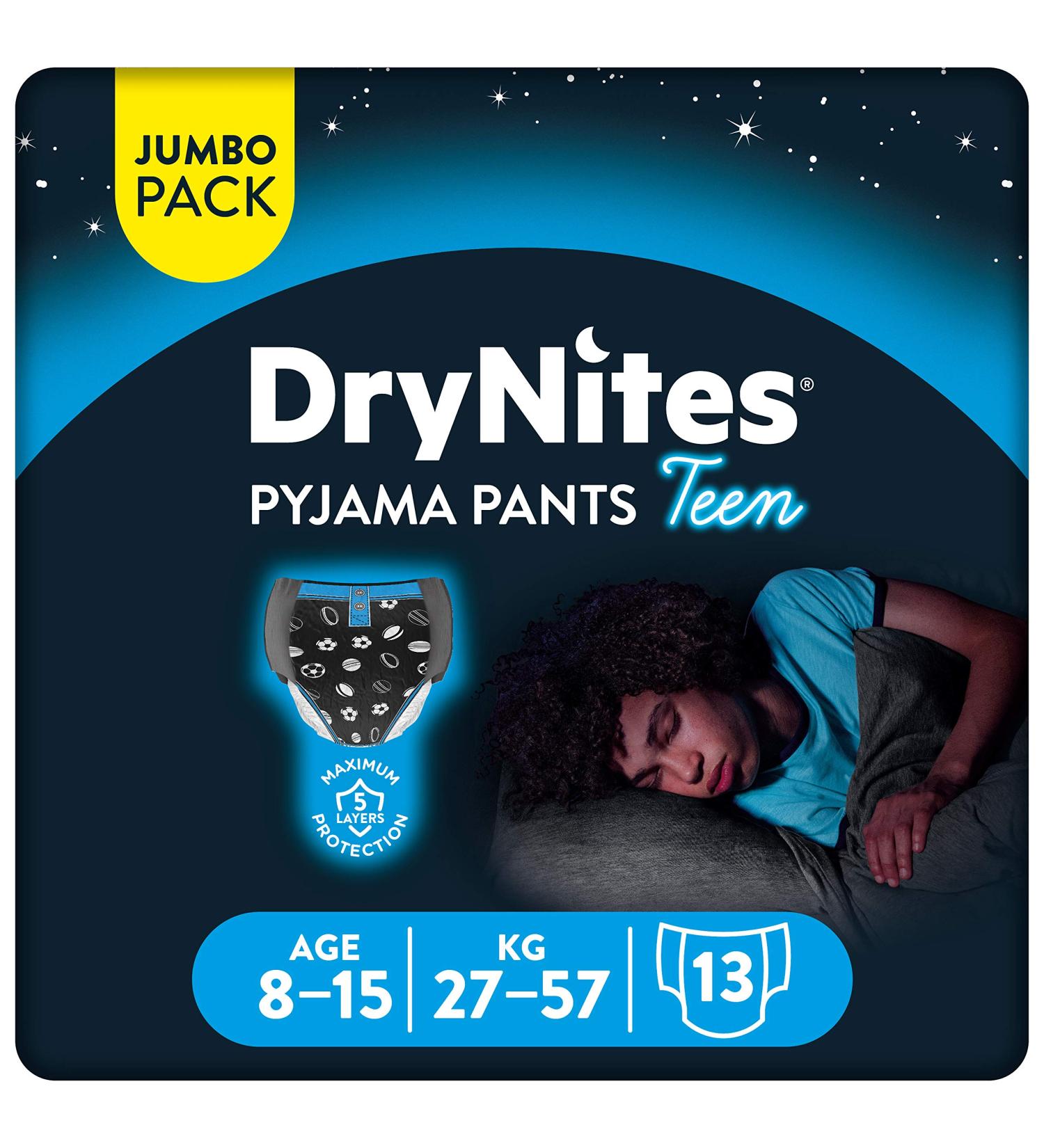 Huggies DryNites Night Pants for Boys 8-15 Years - Monthly Pack of 26 Ultra-Absorbent Comfortable & Secure - International Shipping Available - Buy Online on SooperMarket.com