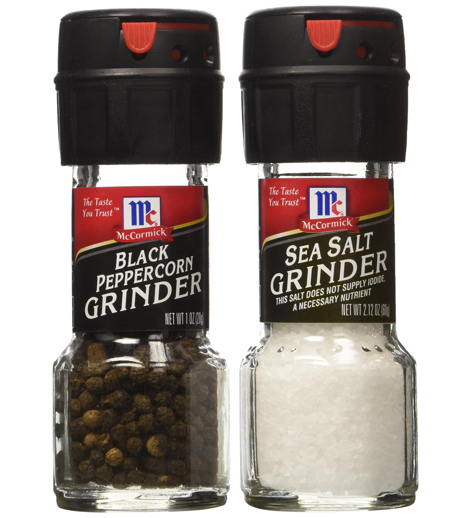 McCormick Sea Salt and Black Peppercorn Grinder Bundle - 3.12 oz Total - Buy Online on SooperMarket.com