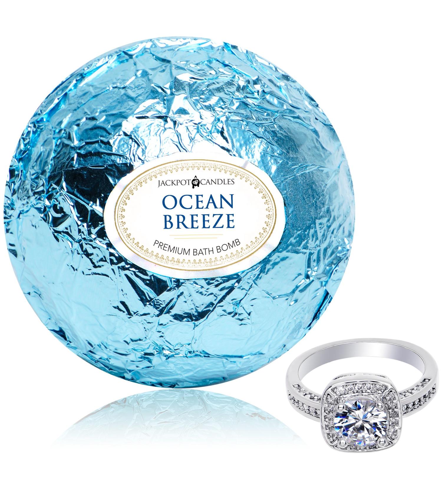 Ocean Breeze Bath Bomb with Size 8 Ring Inside - 10 oz. Made in USA - Buy Online on SooperMarket.com