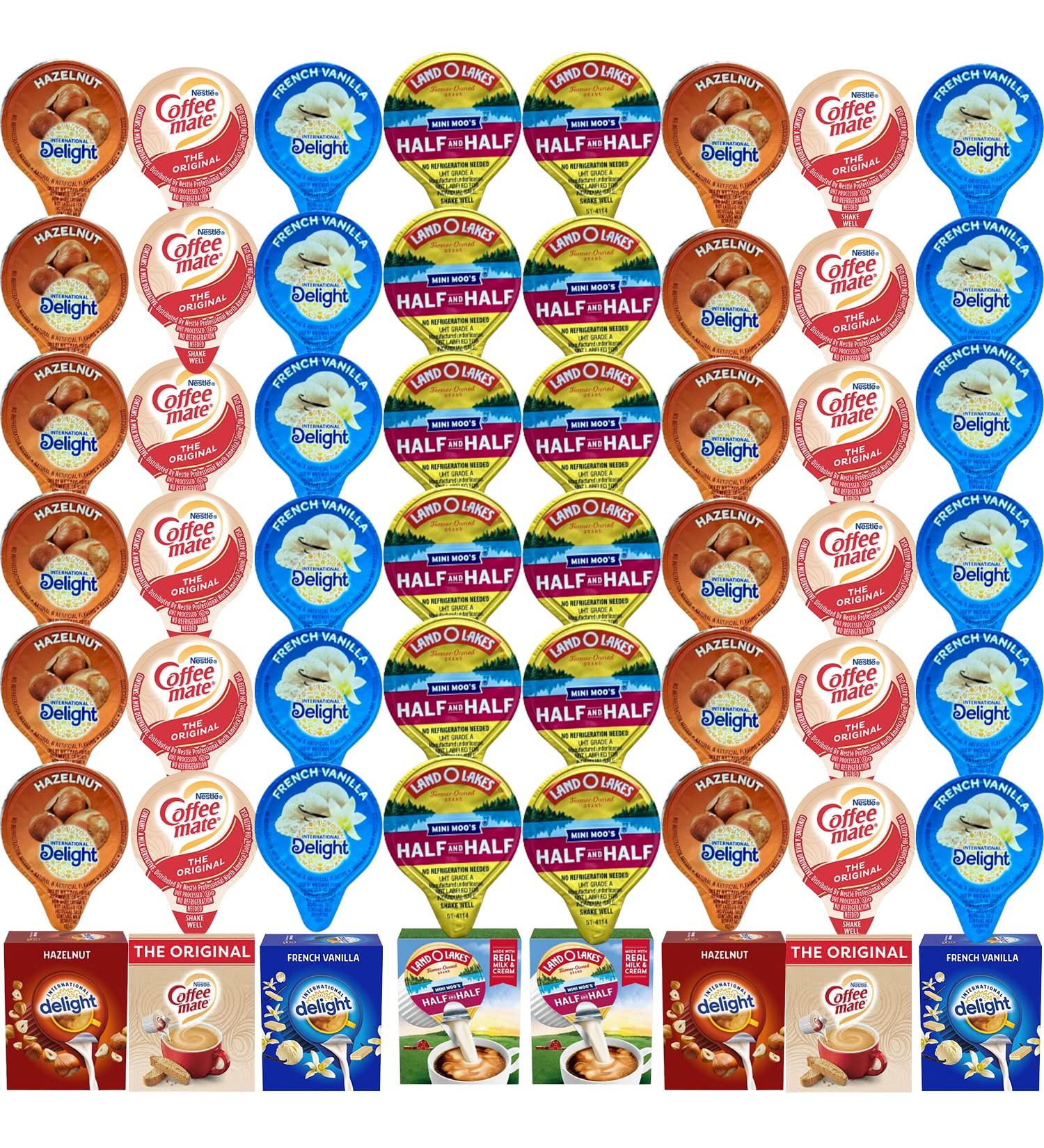 Bools Coffee Creamer Singles Variety Pack - 48 Pack Assortment - Coffee Mate, International Delight, Mini Moo's - Perfect for Home, Office, Coffee Bar - Gift Set - Buy Online on SooperMarket.com
