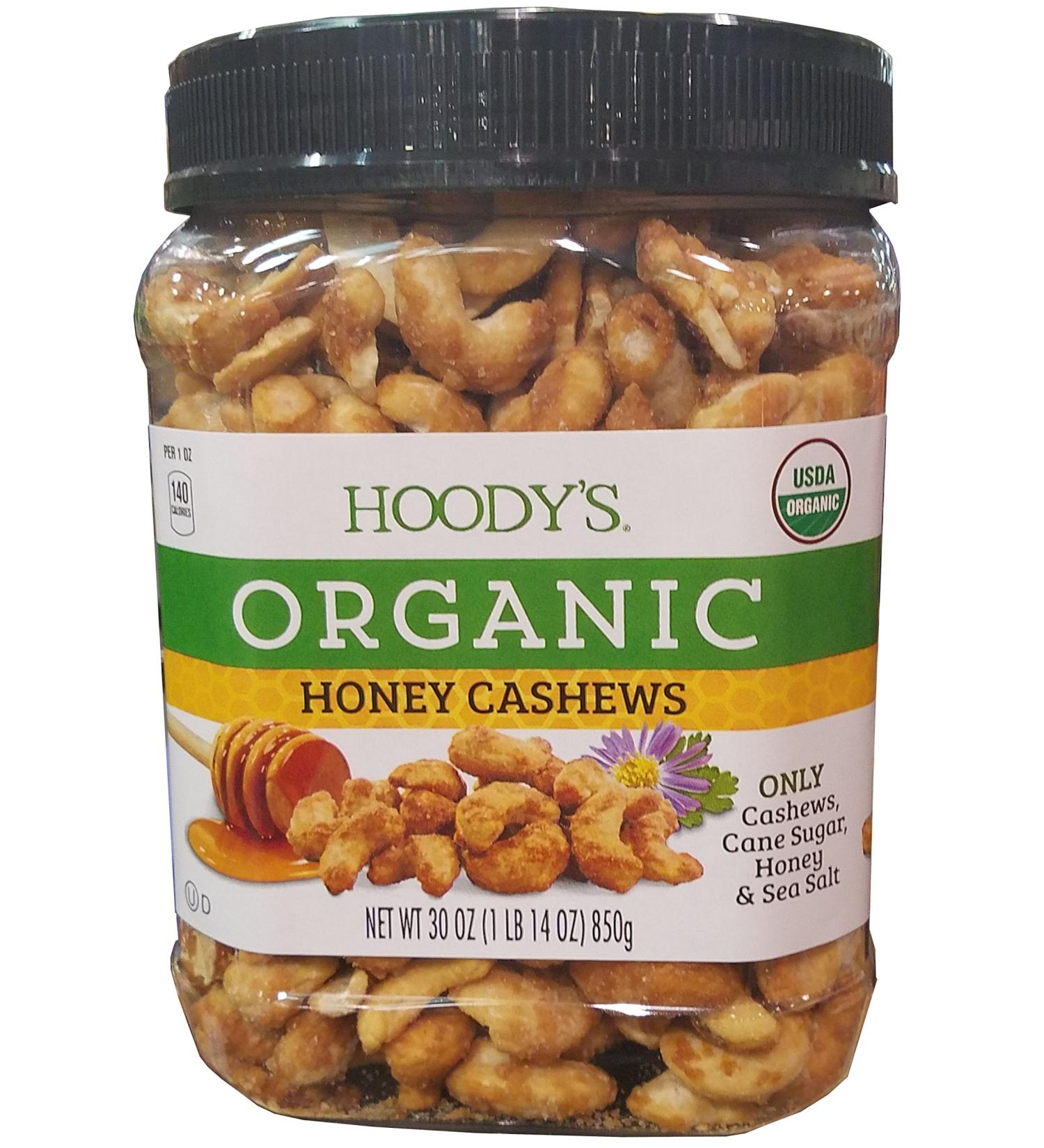 Hoodys Organic Honey Cashews 30oz