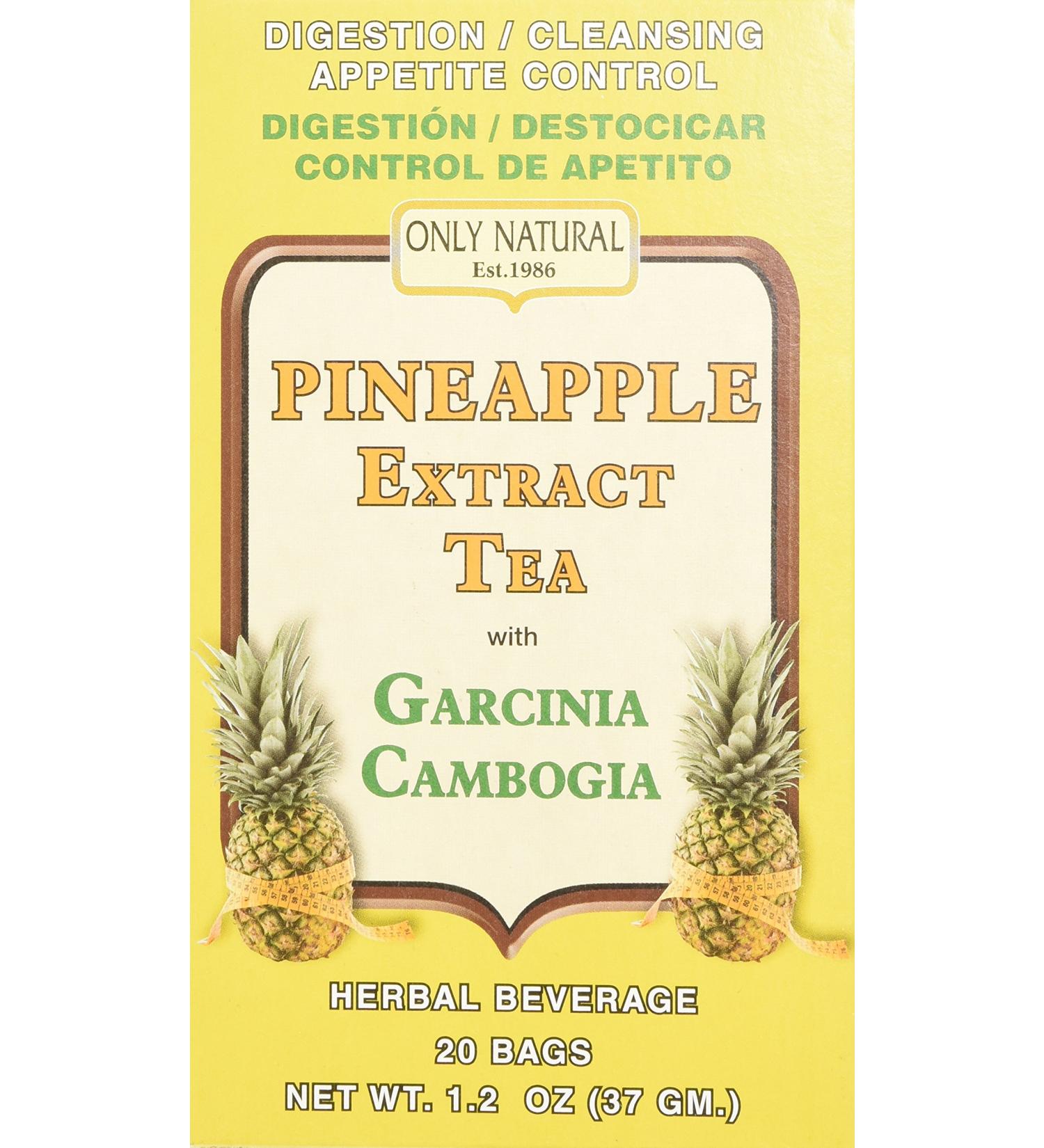 Only Natural Tea Pineapple Extract & Garcinia Cambogia Tea Bags - 20 Count - Buy Online on SooperMarket.com