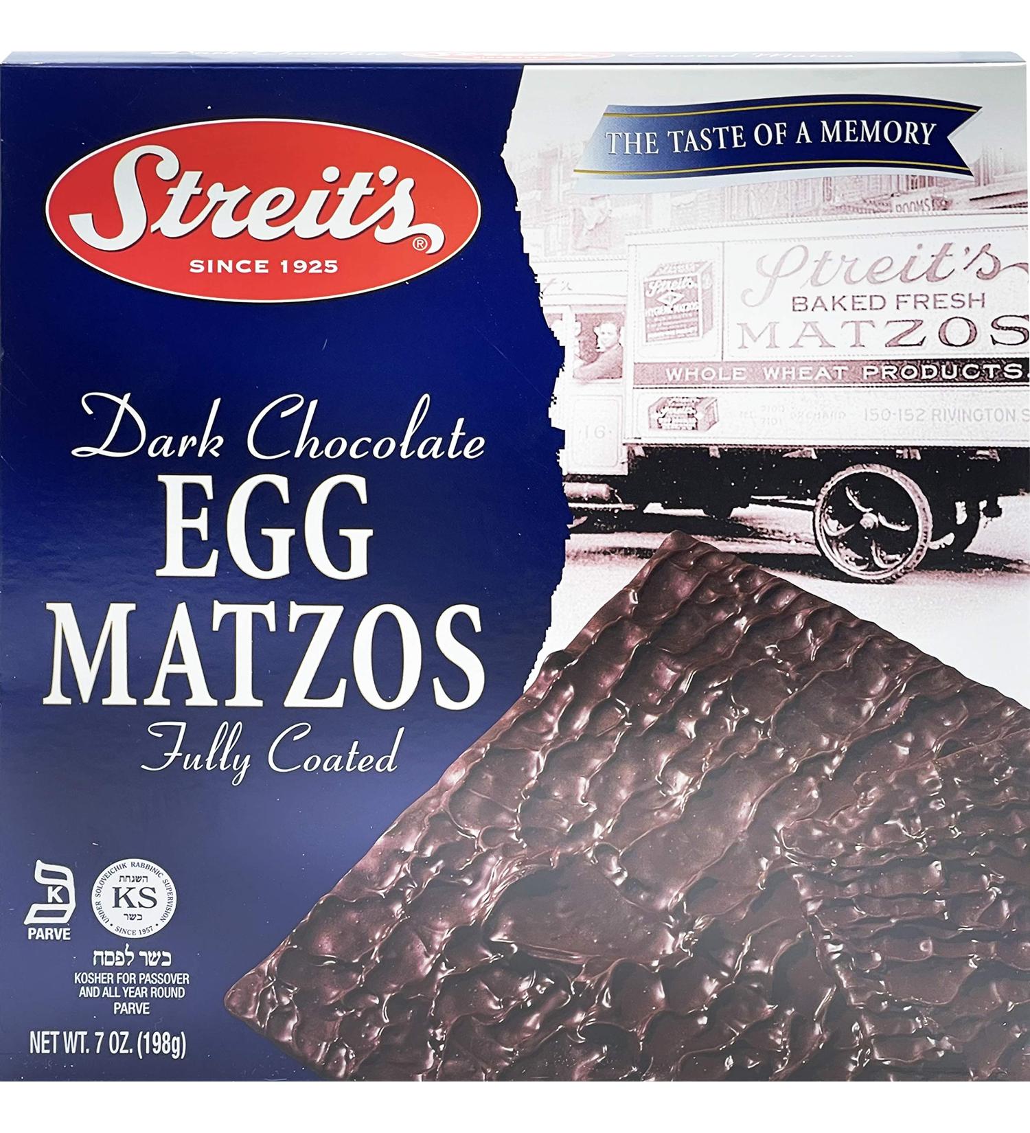 Streit's Dark Chocolate Egg Matzos Fully Coated Kosher For Passover 7 oz. Pack of 1.