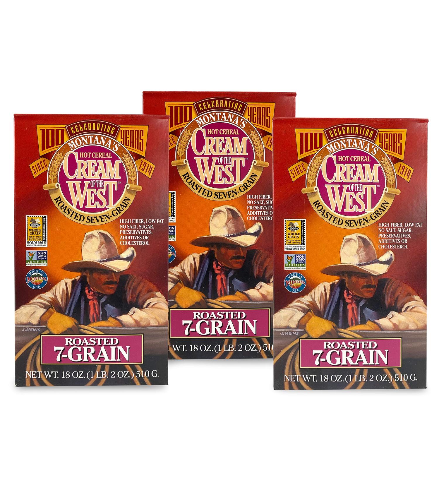 Cream of the West 100% Natural Roasted 7-Grain Hot Cereal - 18 oz. Box (Pack of 3) - Buy Online on SooperMarket.com