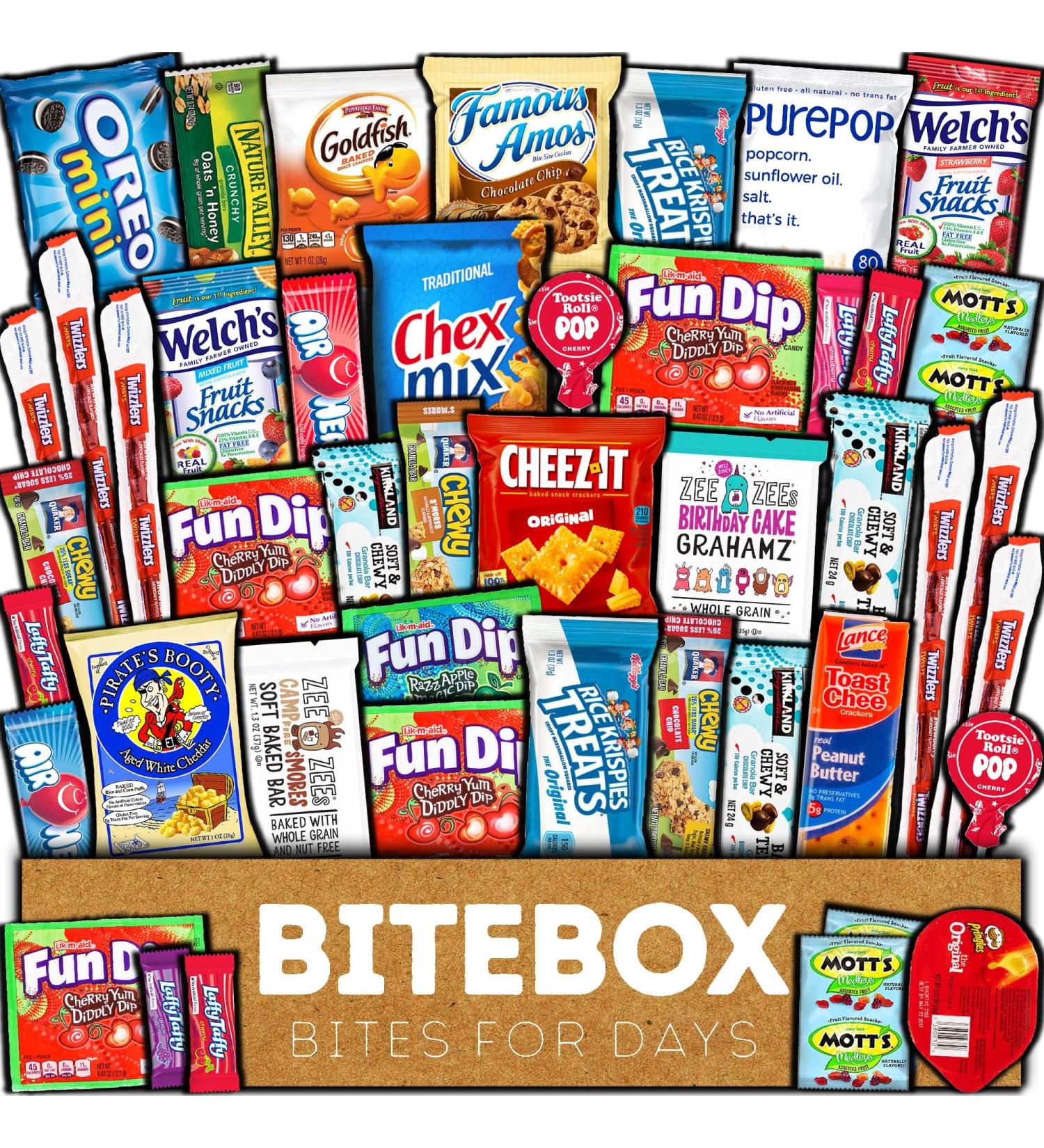 BiteBox Care Package - 45 Count Variety Snacks for Valentine's Day | Cookies, Granola Bars, Chips & Candy Gift Box for College Students & Offices - Buy Online on SooperMarket.com