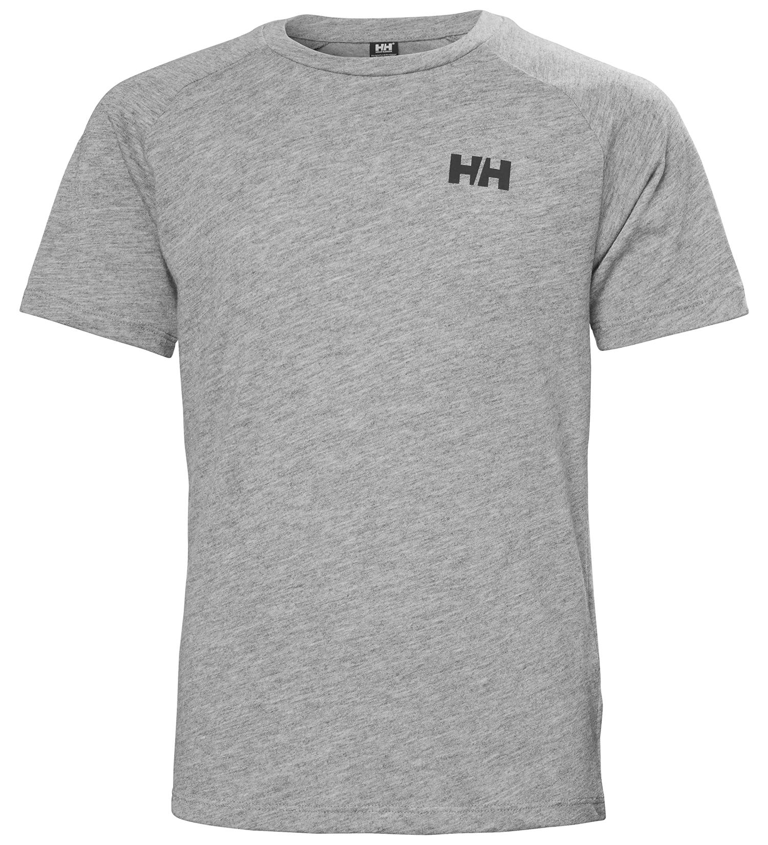 Shop Helly Hansen Jr Loen Tech T-Shirt Grey Melange - Unisex Junior Size 8 | International Shipping Available - Buy Online on SooperMarket.com