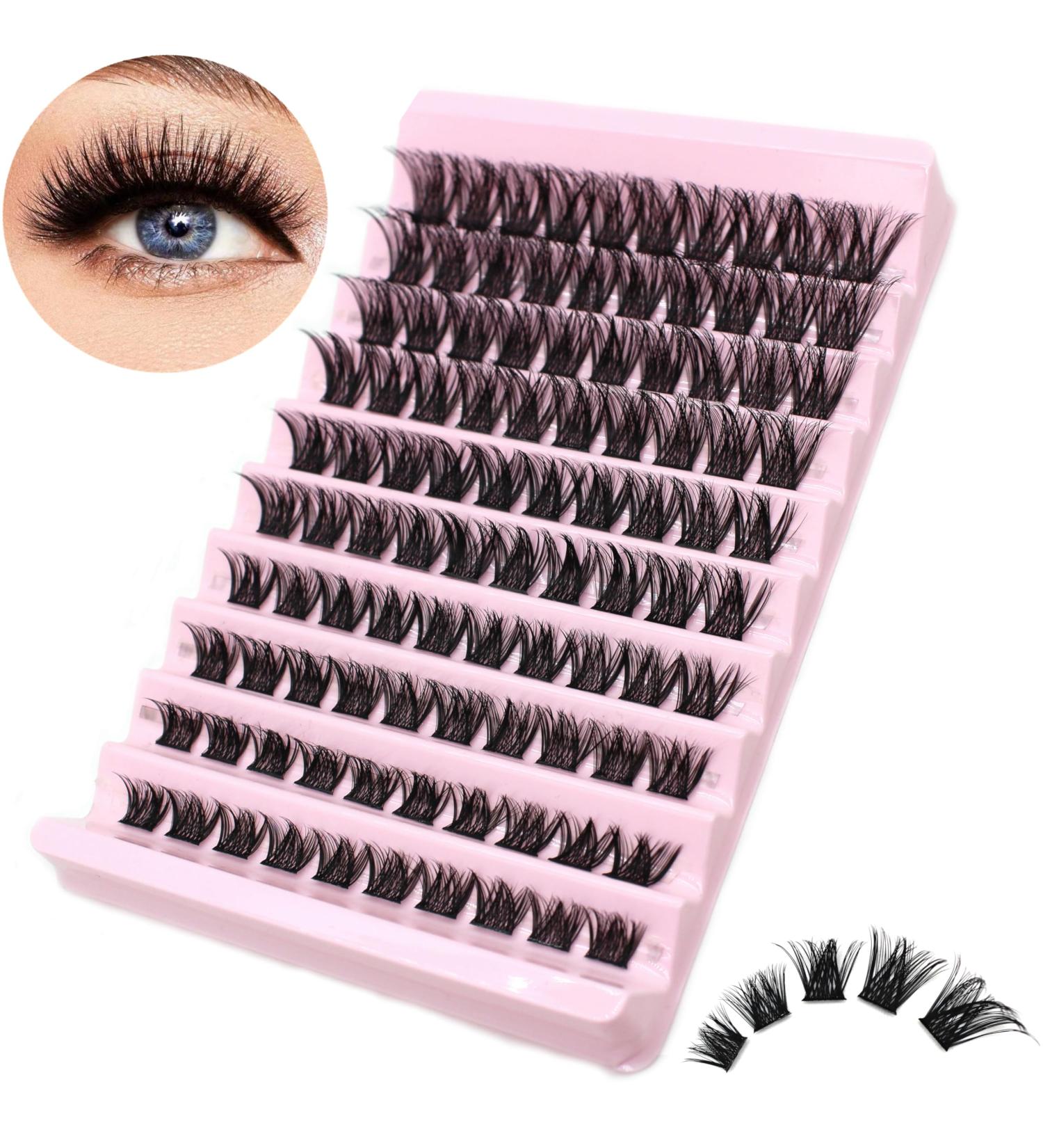 Bransfy Cluster Lashes D Curl 100 Pcs | Reusable & Natural Look False Eyelashes | DIY Eyelash Extension Kit | Super Thin Band | Soft & Comfortable | 8-16mm | B03-0.07 D - Buy Online on SooperMarket.com