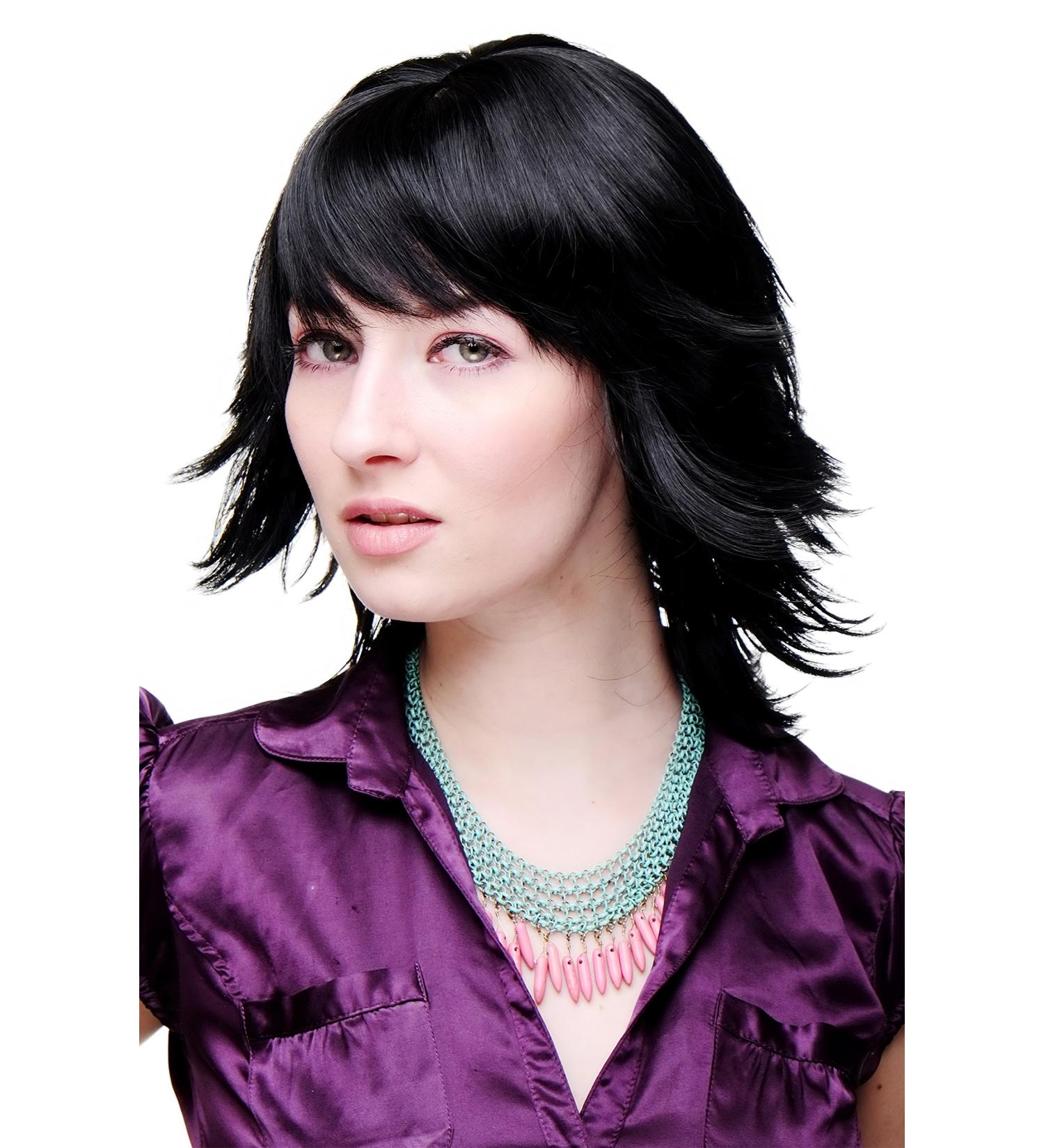 WIG ME UP 8019-2 Black Straight Layered Wetlook Wig - International Shipping Available - Buy Online on SooperMarket.com