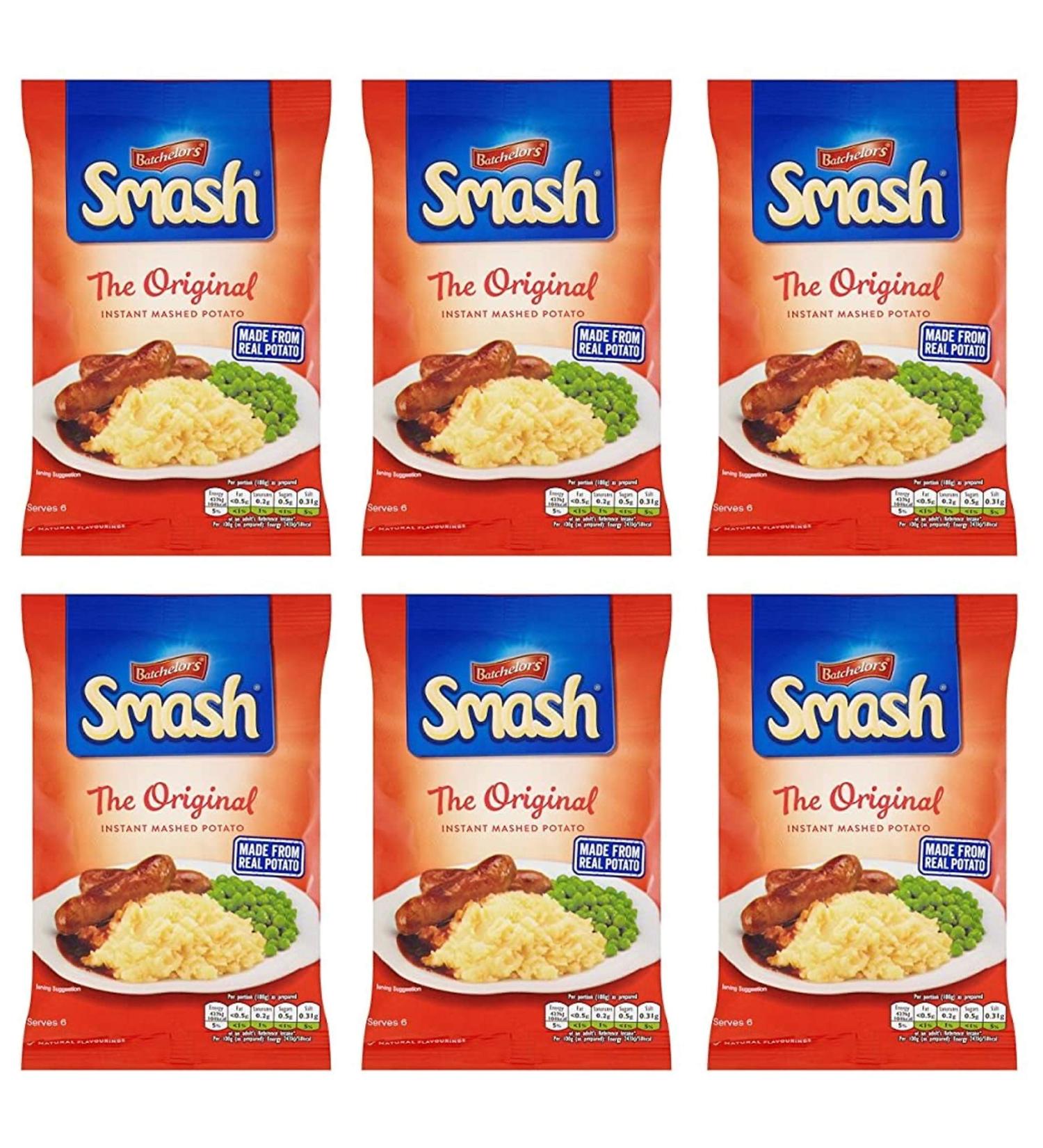 Batchelors Smash Instant Mashed Potato 6 x 176g - Original Flavor | Quick & Easy Meal Option - Buy Online on SooperMarket.com