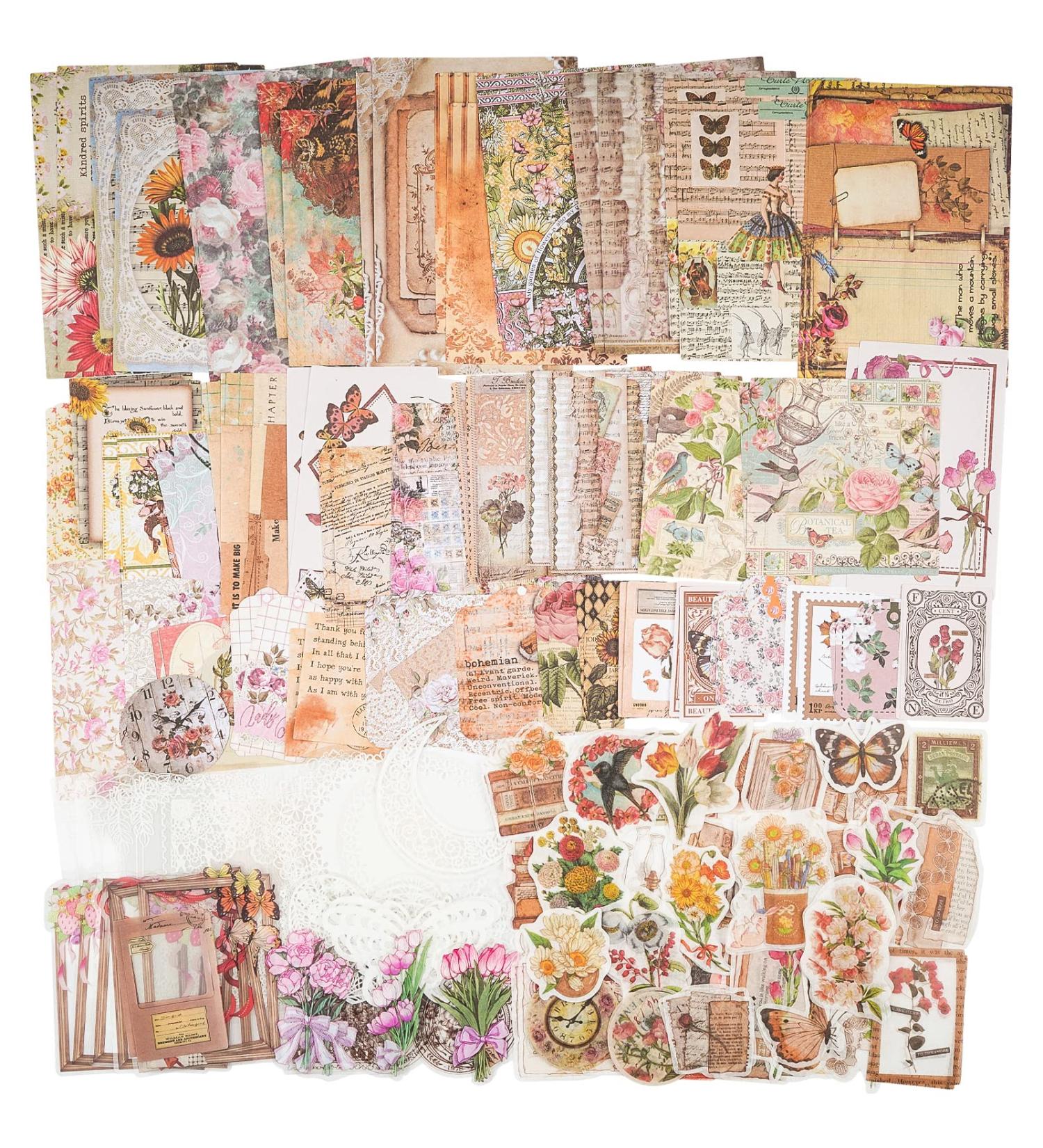 Knaid Vintage Ephemera Bundle - 200 Pieces for Art Journaling, Scrapbooking & Planners (Cottagecore Theme) - Buy Online on SooperMarket.com