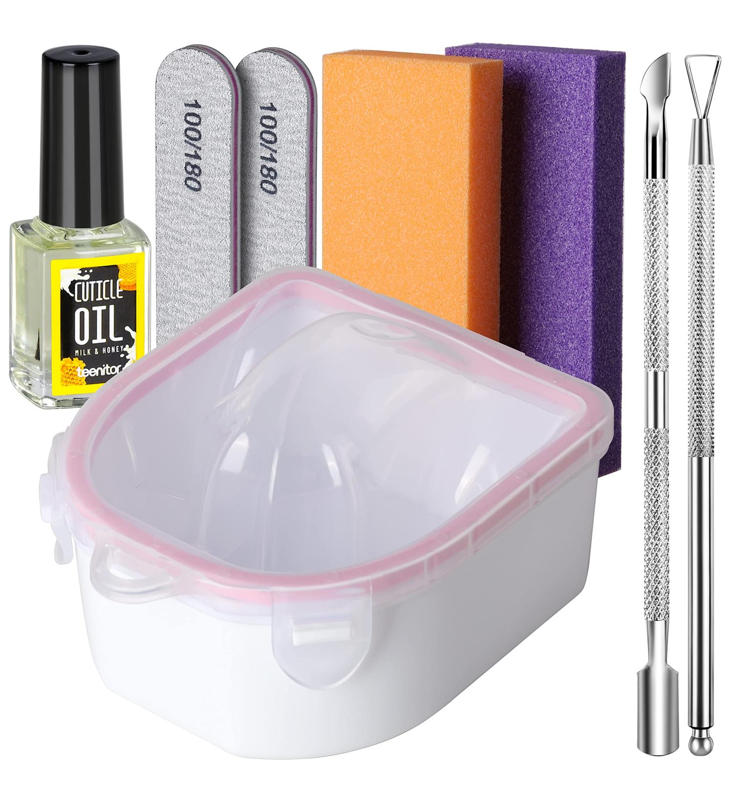 Nail Soaking Bowl Set for Gel Polish, Dip Powder & Cuticle Care - Manicure Tools Included - Buy Online on SooperMarket.com