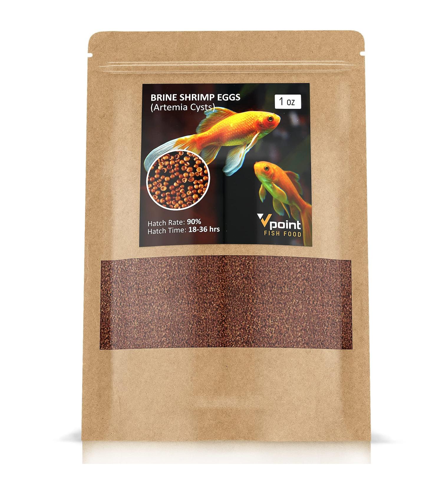 Vpoint Brine Shrimp Eggs - 90% Hatch Rate Artemia Cysts - 1 Ounce Pack - Premium Live Fish Food for Freshwater & Saltwater Fish Fry - Buy Online on SooperMarket.com