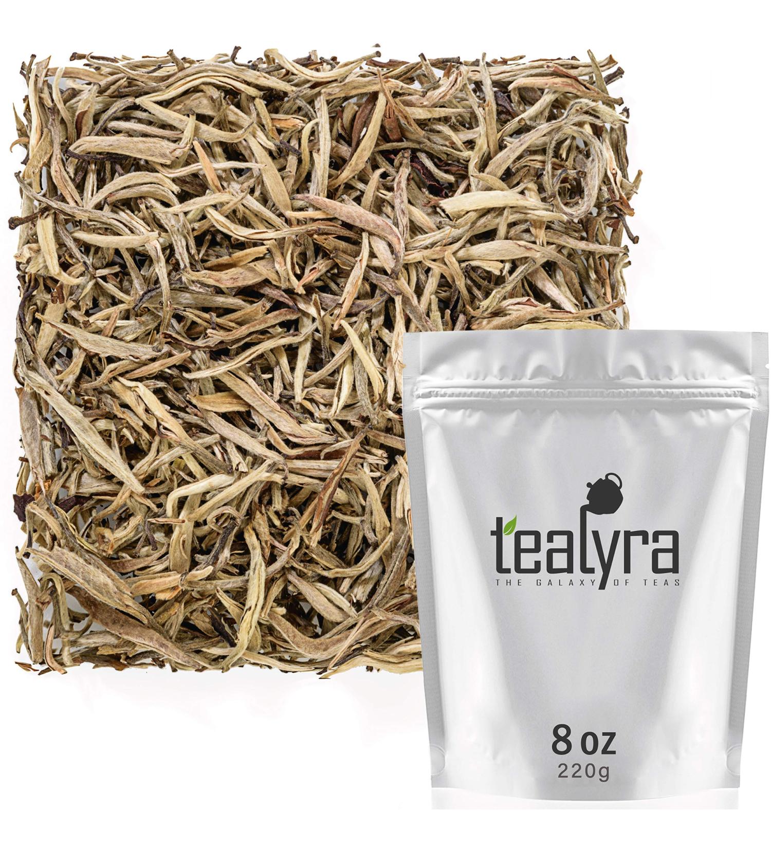 Tealyra Jasmine Silver Needle White Tea - 220g (8oz) - Organically Grown in Fujian China - Low Caffeine Loose Leaf Tea - Buy Online on SooperMarket.com