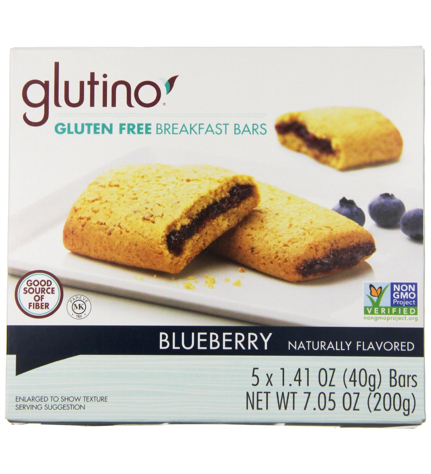 Glutino Gluten Free Blueberry Breakfast Bars - 5 Pack (1.41 oz each) - Buy Online on SooperMarket.com