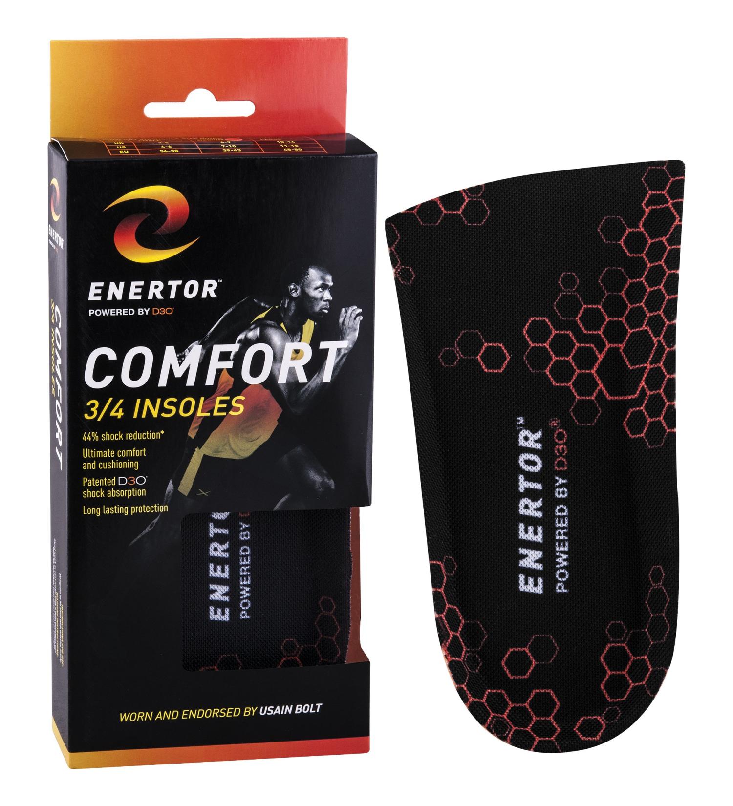 Enertor ENECM Unisex Sport Insoles - Small Black for Enhanced Comfort & Performance - Buy Online on SooperMarket.com