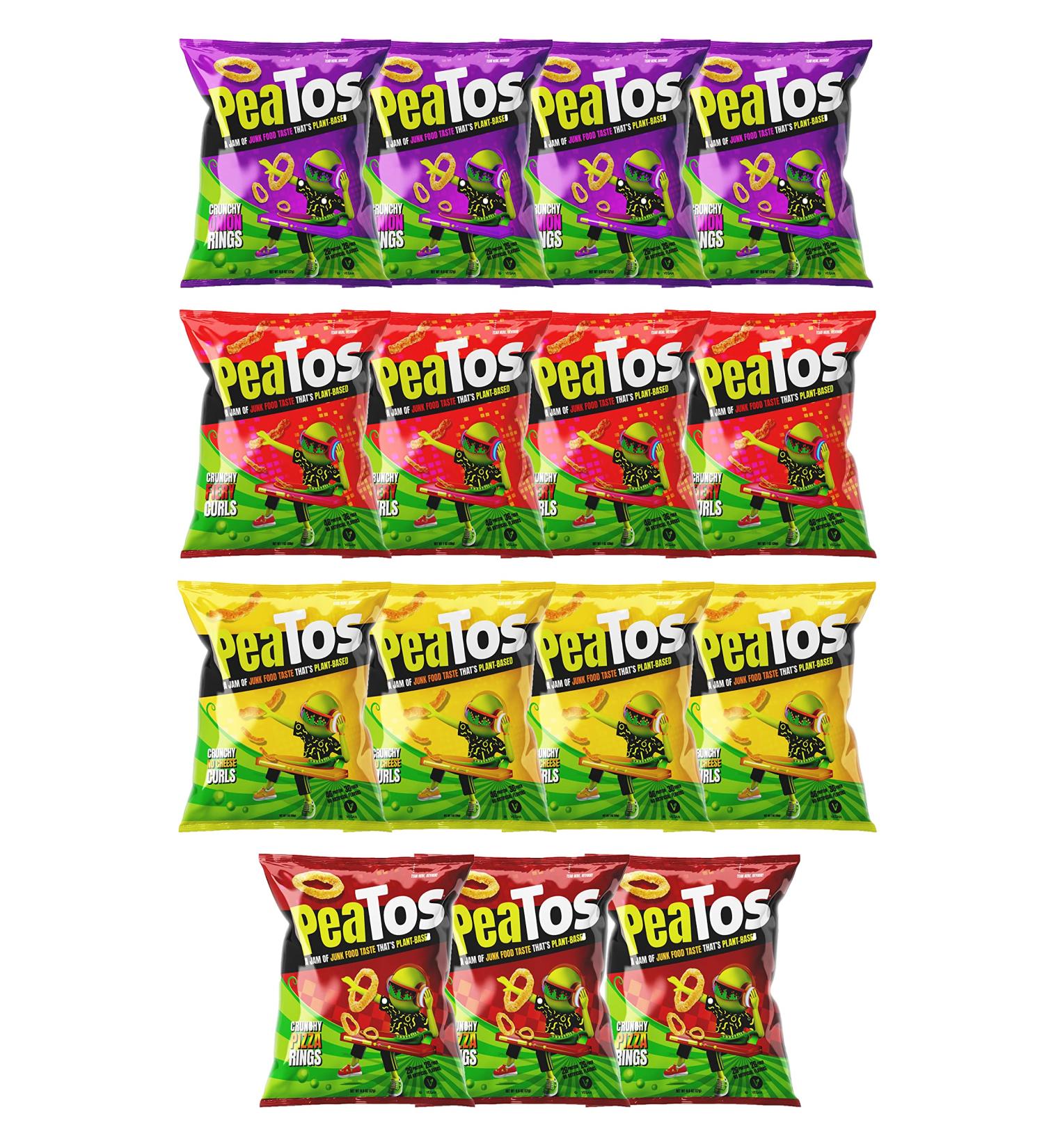 PeaTos Party Mix Variety Pack | Healthy Vegan Snacks | Low Calorie | 15ct 4 Flavor Variety Pack - Buy Online on SooperMarket.com