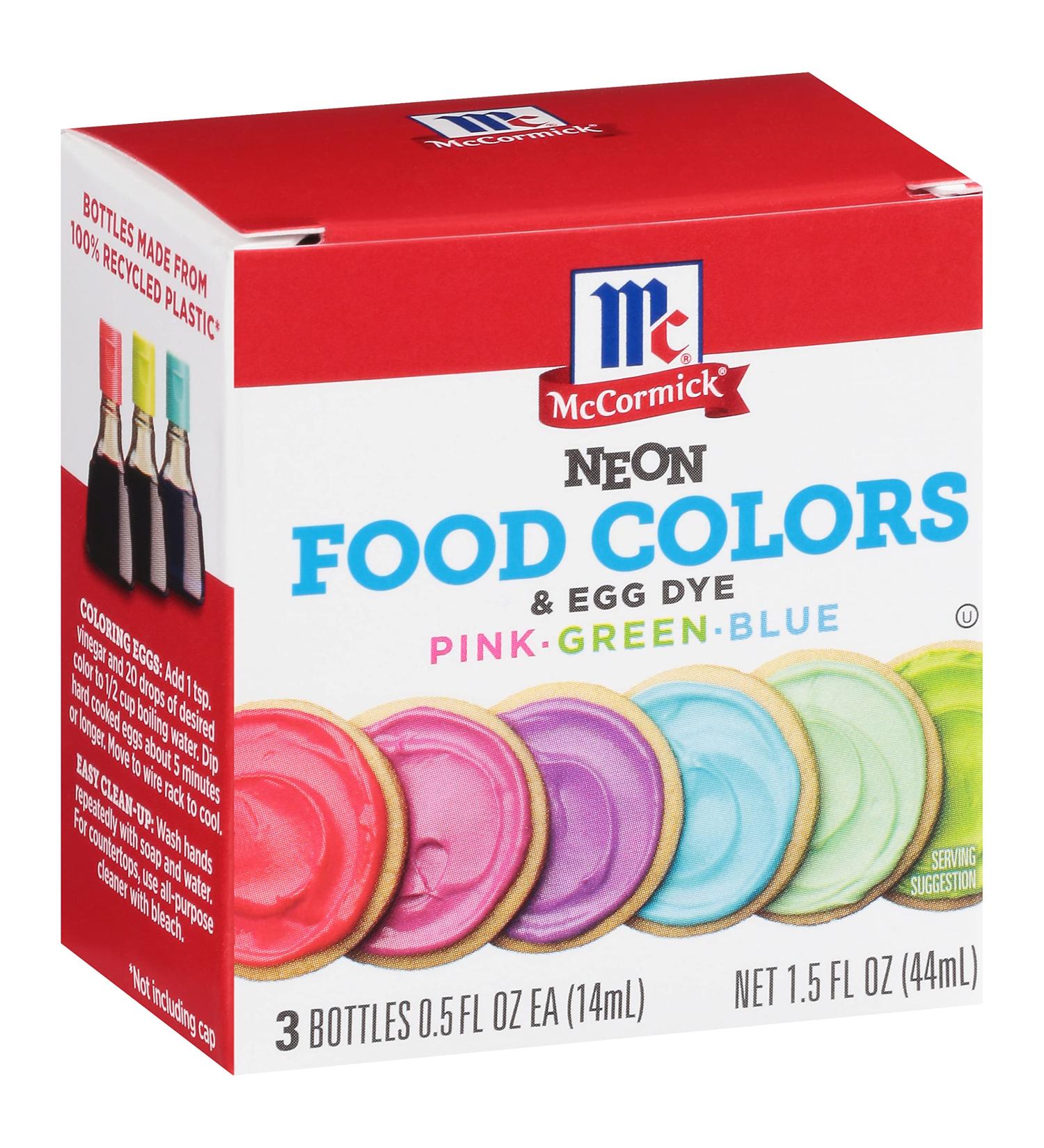 McCormick Neon Food Colors & Egg Dye 1.5 fl oz - Vibrant Assorted Shades - Pack of 1 - Buy Online on SooperMarket.com