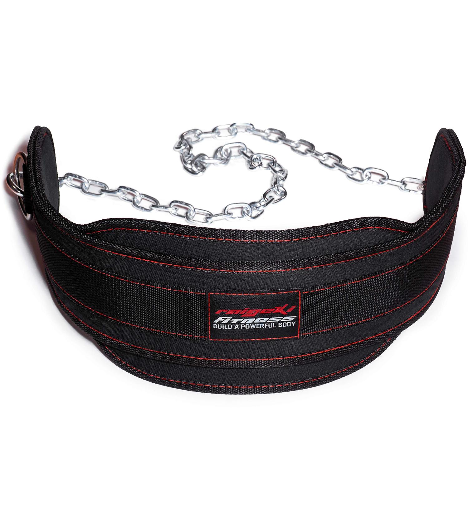 Raigeki Fitness Dip Belt with 106cm Steel Chain - Weight Belt for Strength Training Bodybuilding & Pull-Ups | Includes Training Plans for Men & Women - Buy Online on SooperMarket.com