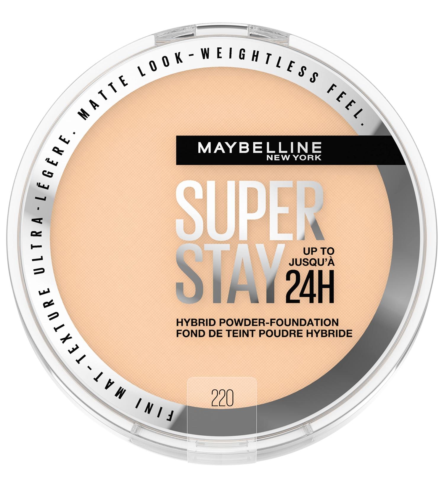 Maybelline Super Stay 24HR Hybrid Powder-Foundation Medium-to-Full Coverage Makeup - Matte Finish - Shade 220 - Buy Online on SooperMarket.com